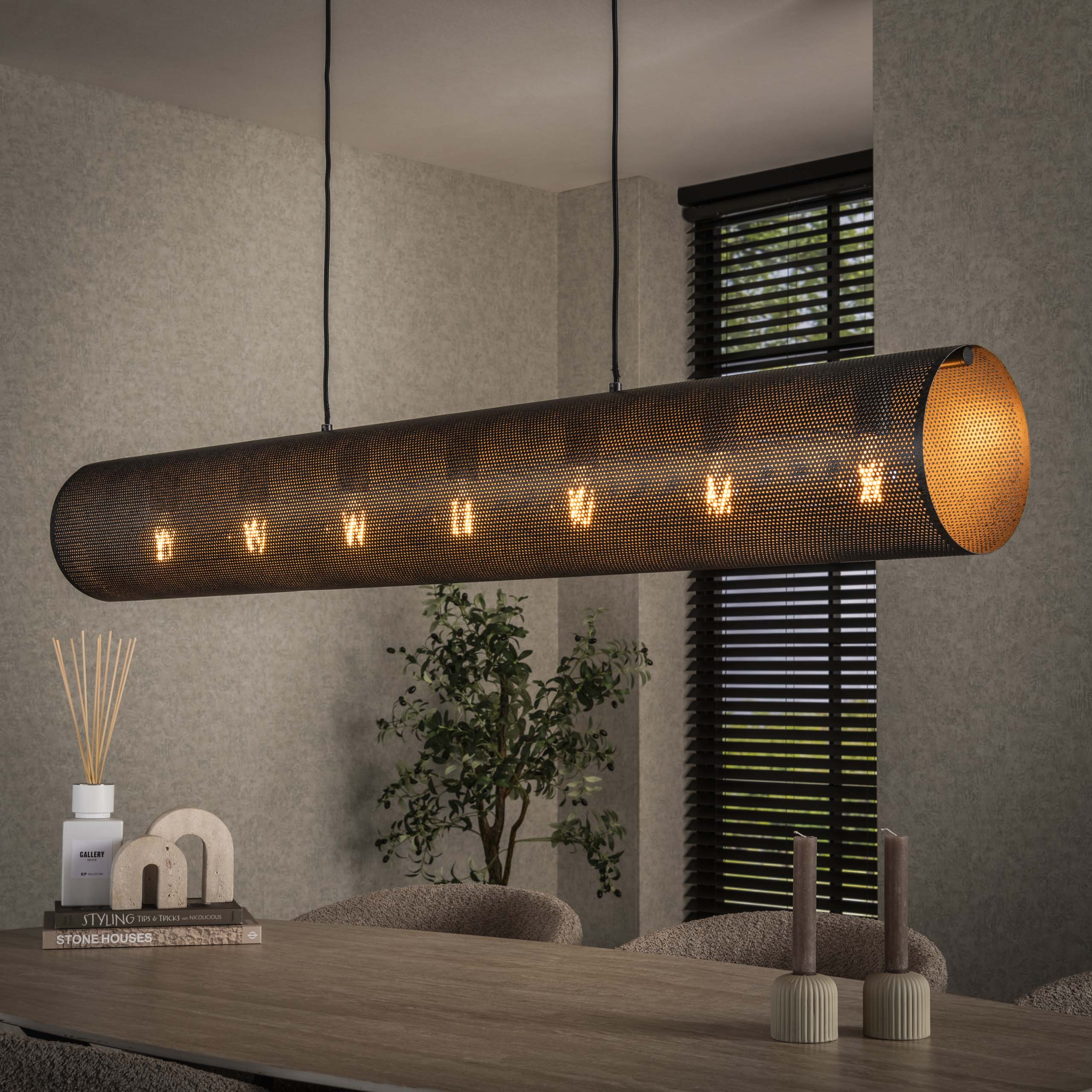 Hanglamp Tubon Mesh 7L / Artic zwart – afbeelding 1