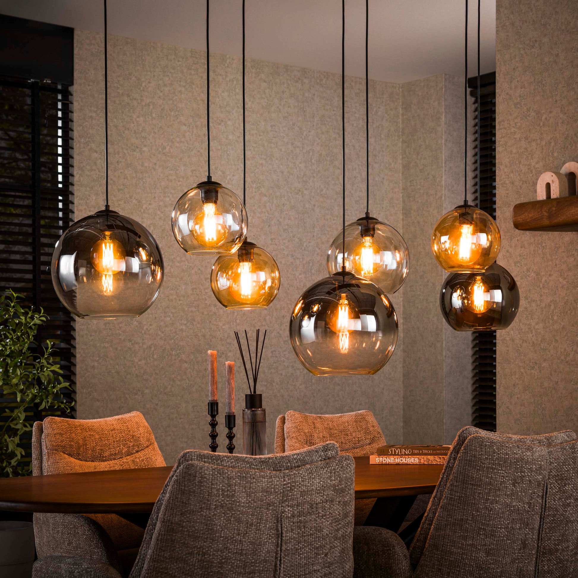 Hanglamp Multi Globe 4+3-lichts / Artic zwart – afbeelding 1