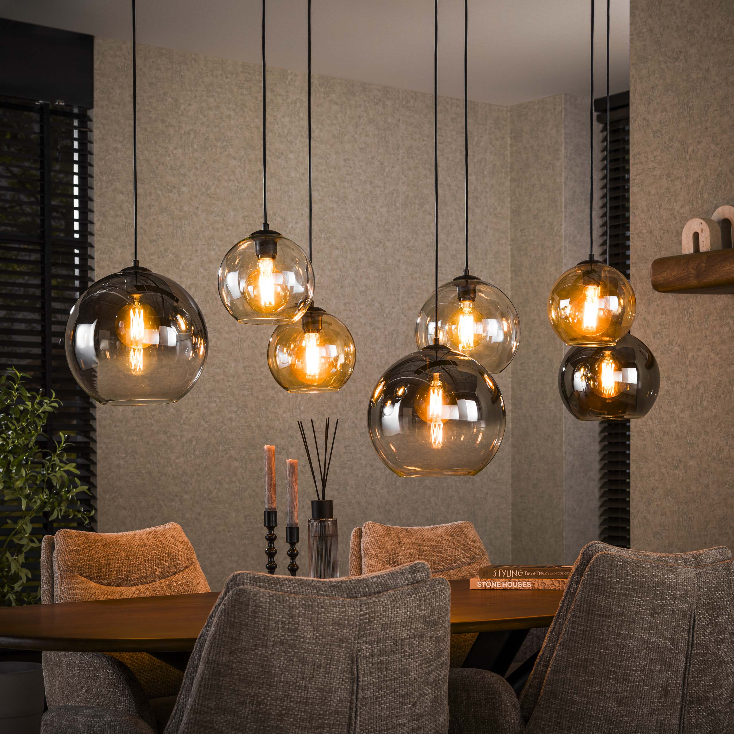 Hanglamp Multi Globe 4+3-lichts / Artic zwart – afbeelding 1