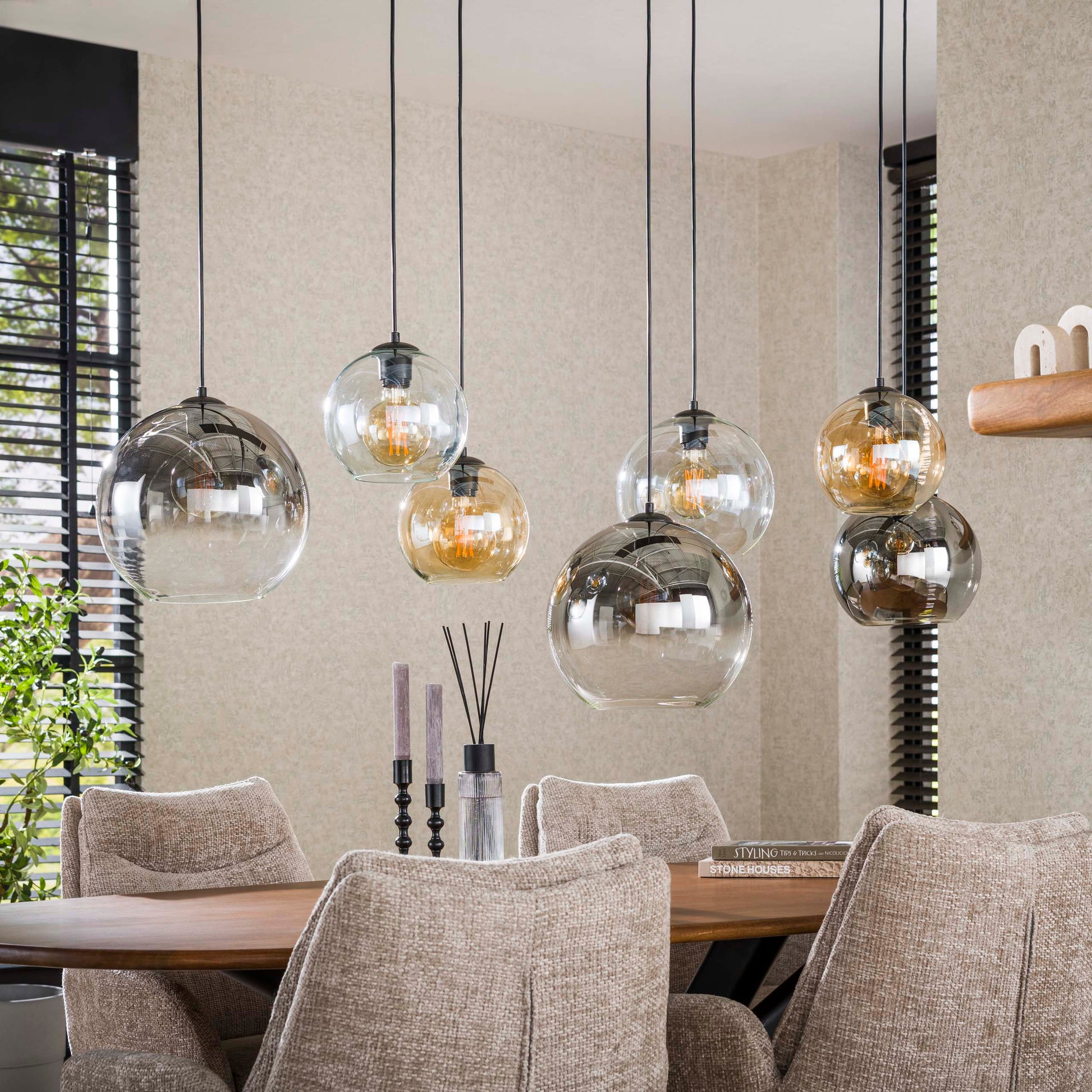 Hanglamp Multi Globe 4+3-lichts / Artic zwart – afbeelding 2