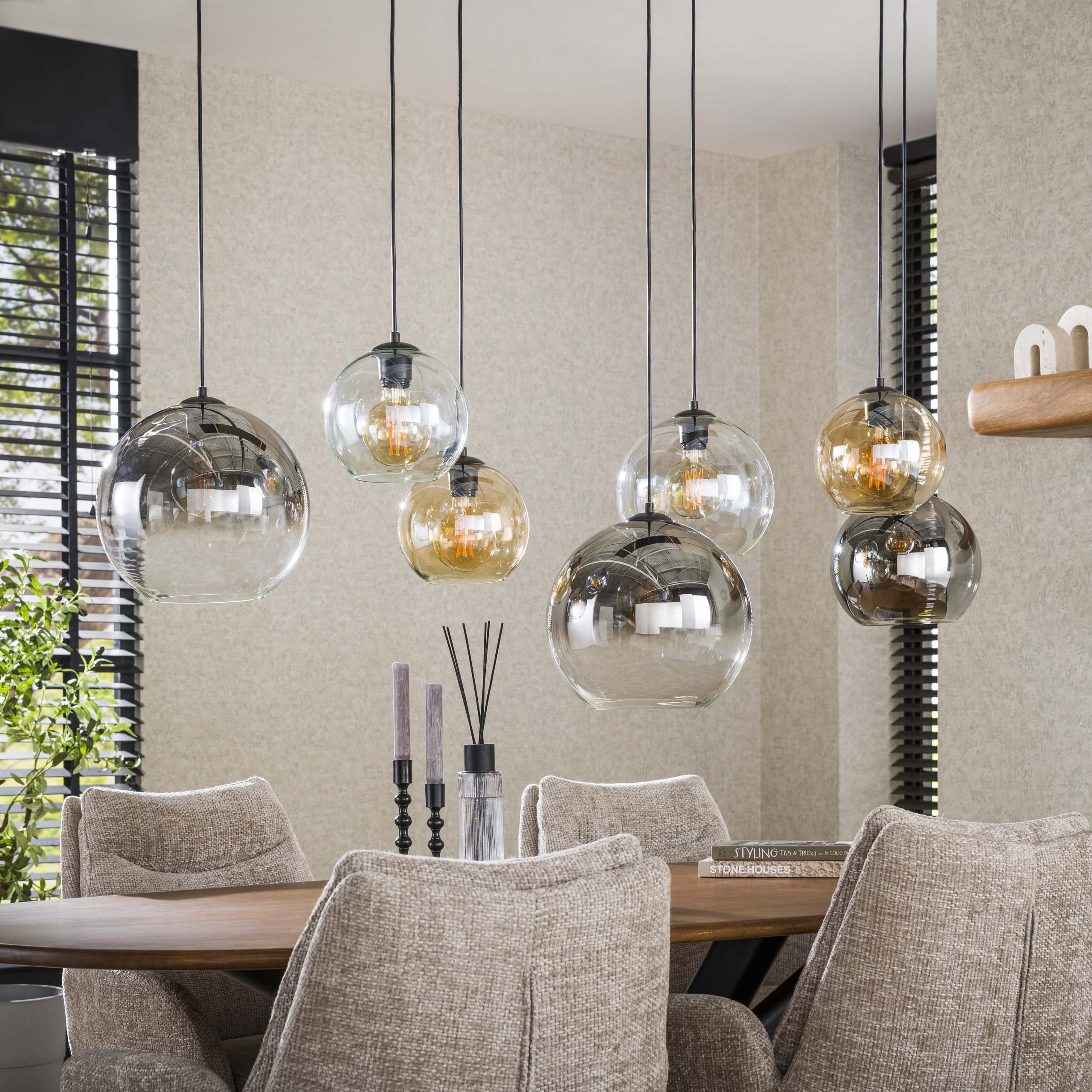 Hanglamp Multi Globe 4+3-lichts / Artic zwart – afbeelding 2