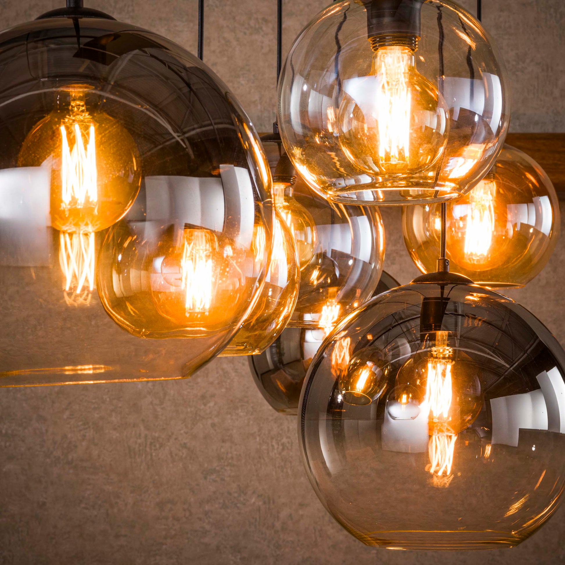 Hanglamp Multi Globe 4+3-lichts / Artic zwart – afbeelding 3