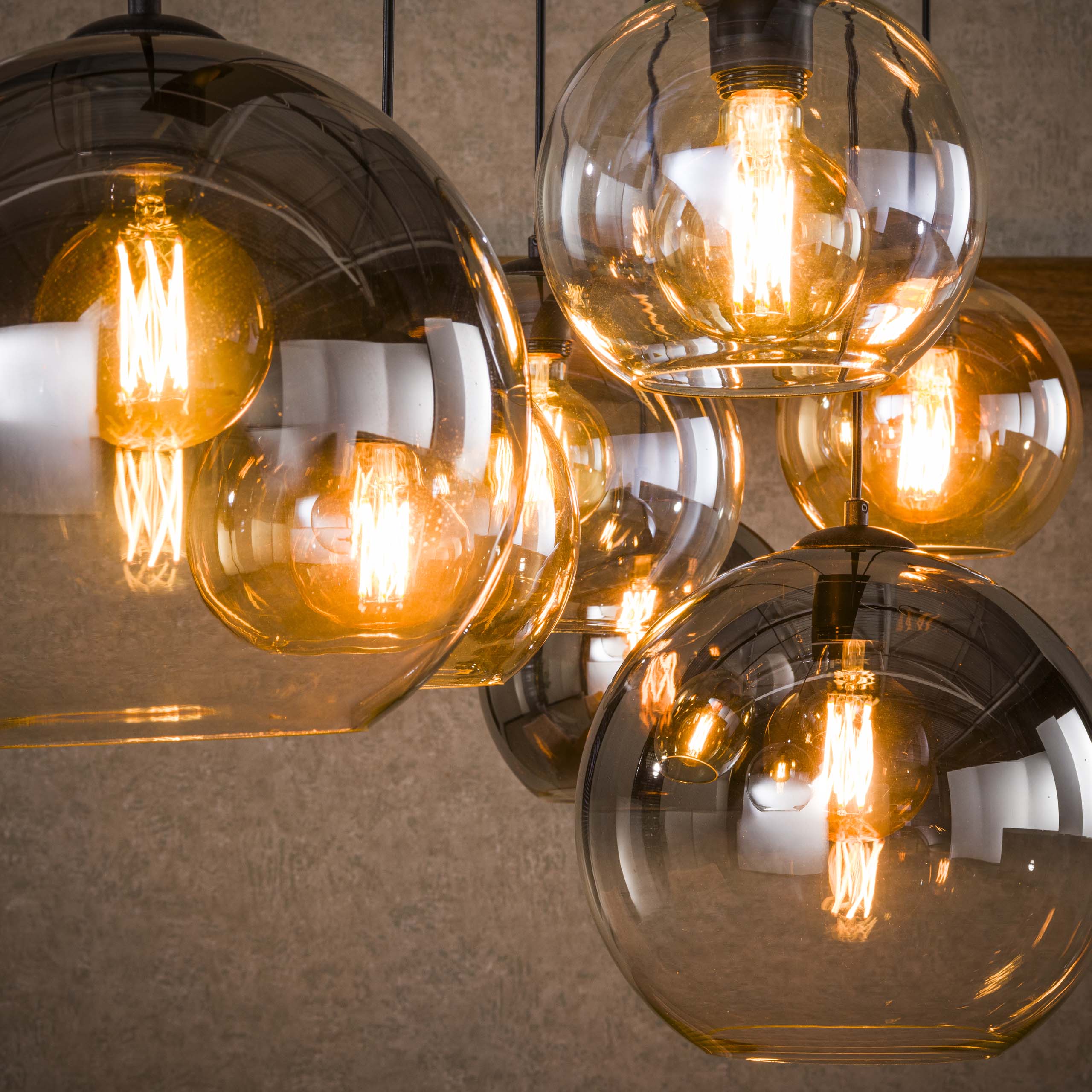 Hanglamp Multi Globe 4+3-lichts / Artic zwart – afbeelding 3