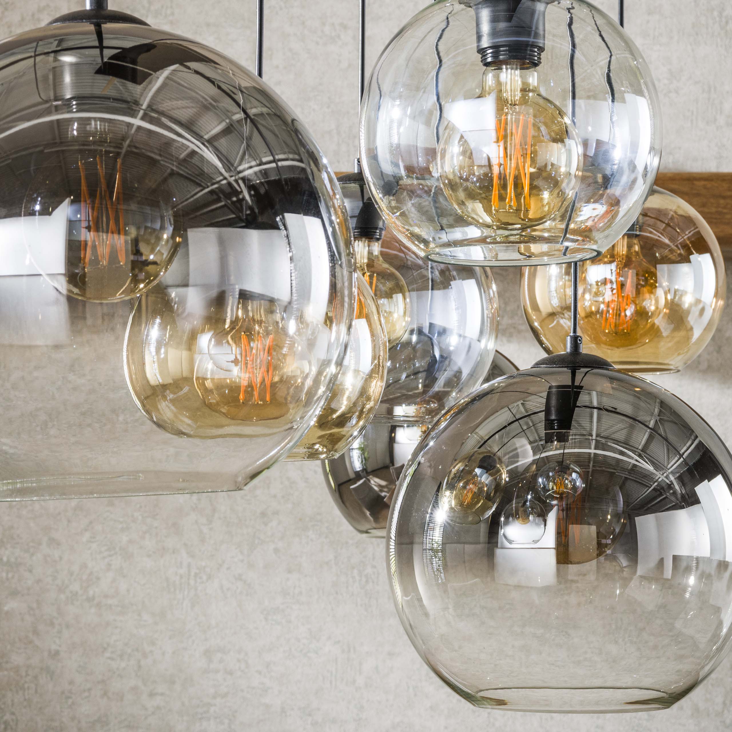 Hanglamp Multi Globe 4+3-lichts / Artic zwart – afbeelding 4