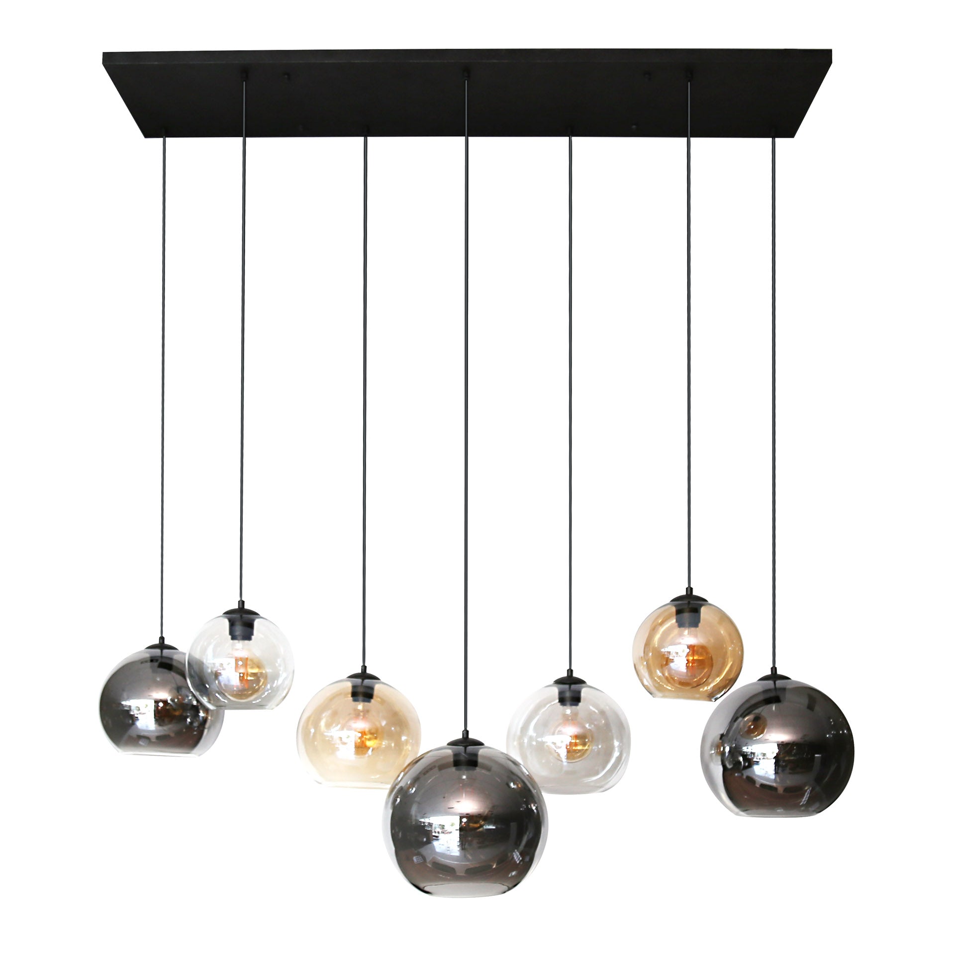 Hanglamp Multi Globe 4+3-lichts / Artic zwart – afbeelding 5