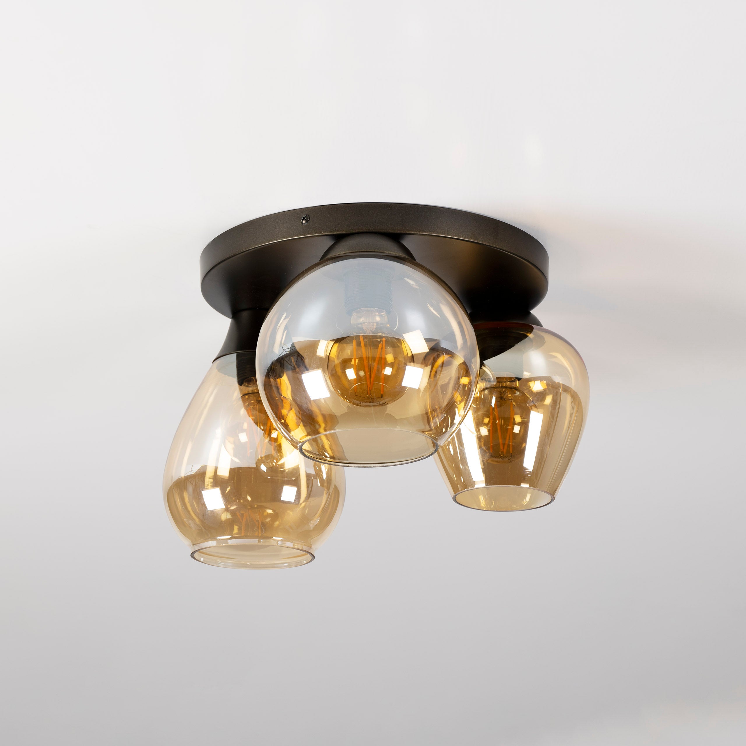 Plafondlamp Mix 3-lichts / Amber glas – afbeelding 2