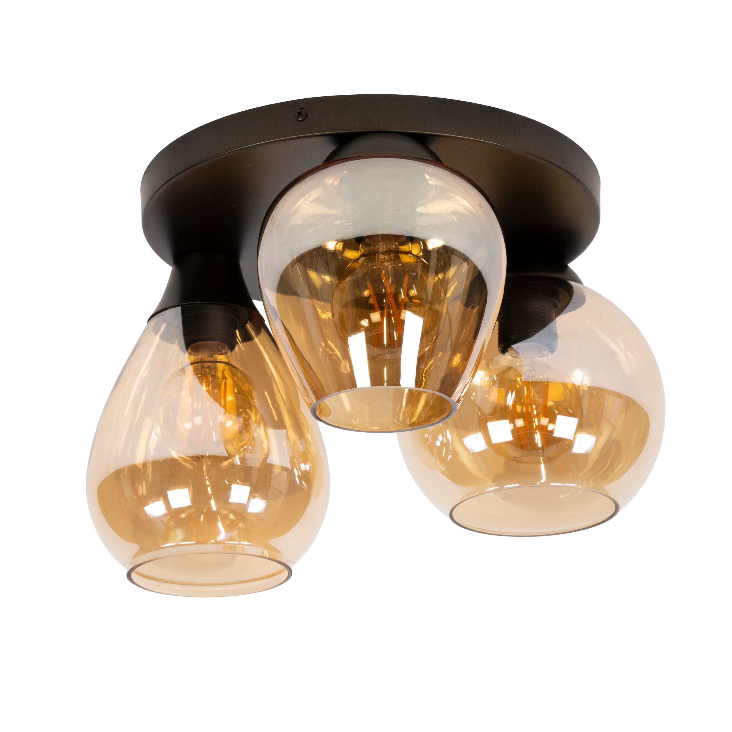Plafondlamp Mix 3-lichts / Amber glas – afbeelding 3