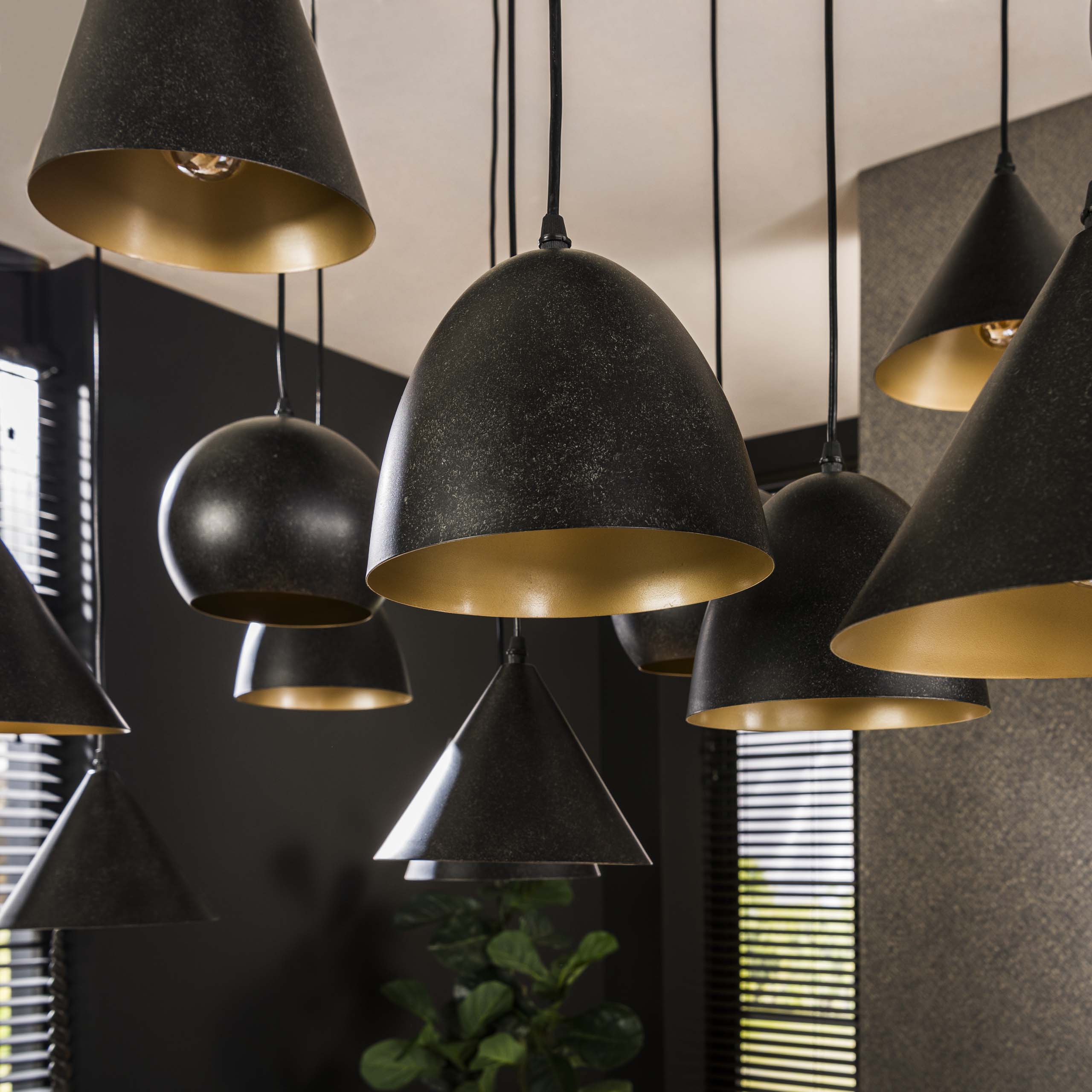 Hanglamp Metal XXL 6+6+6-lichts / Artic zwart – afbeelding 3