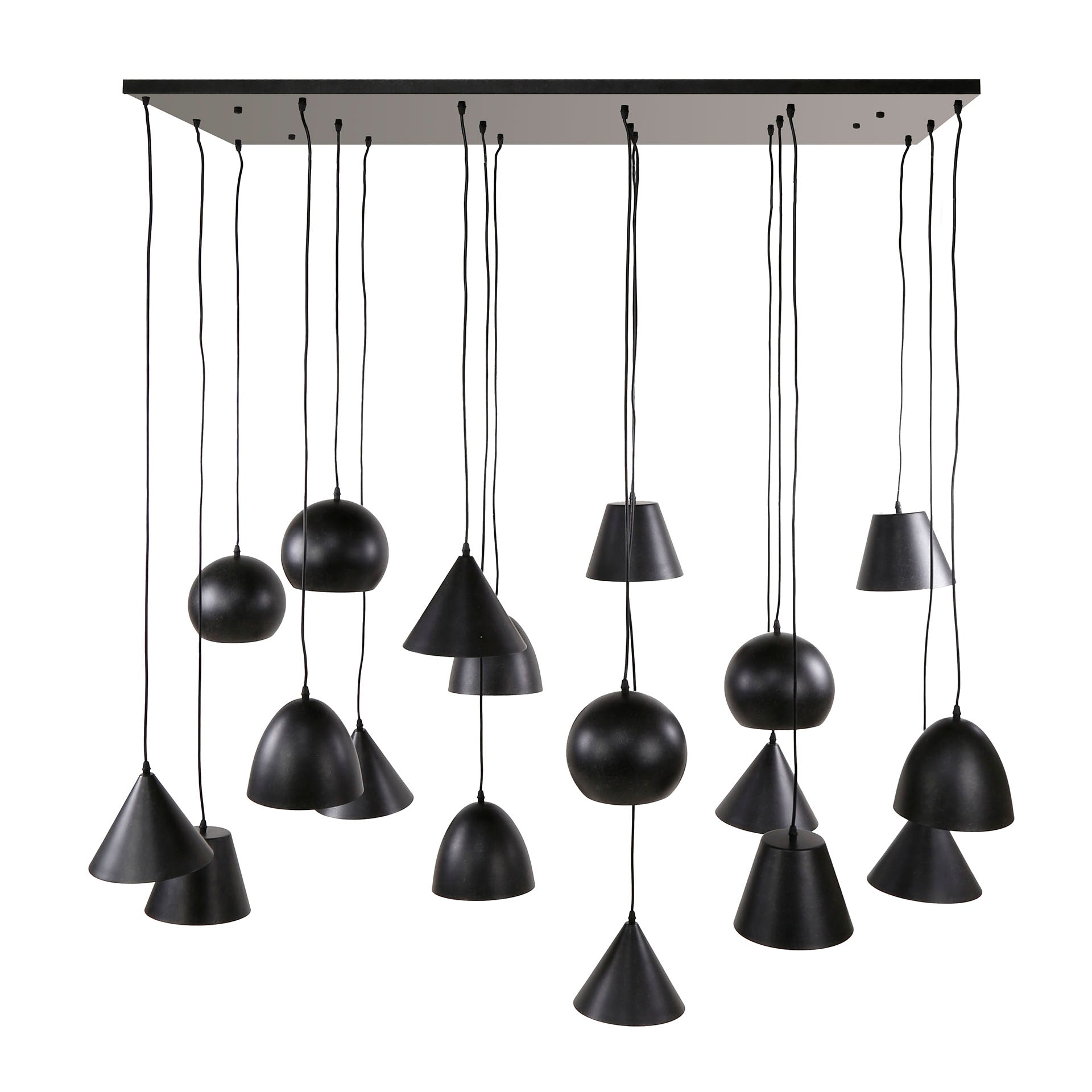 Hanglamp Metal XXL 6+6+6-lichts / Artic zwart – afbeelding 5