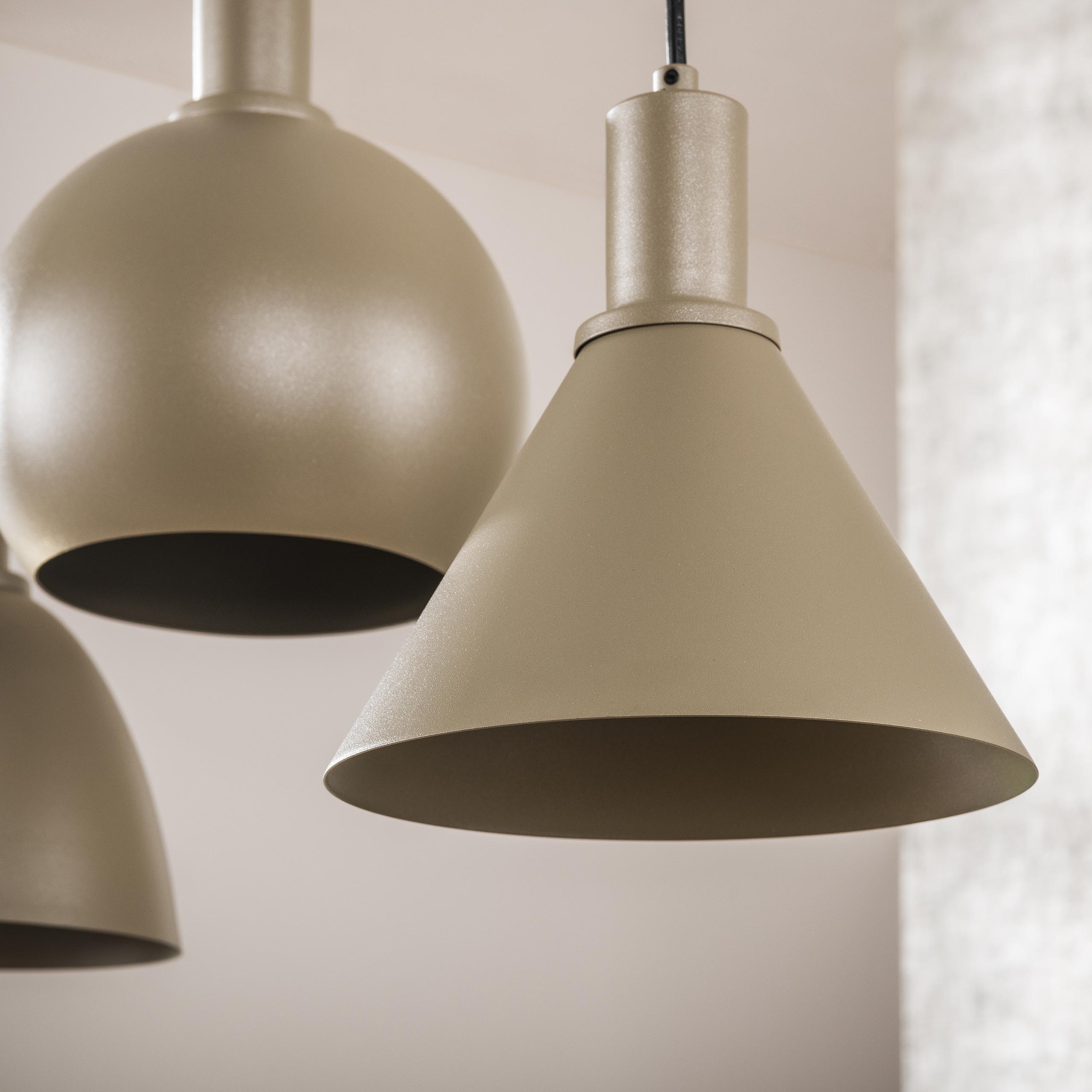 Hanglamp Metallo 5-lichts / Beige – afbeelding 3