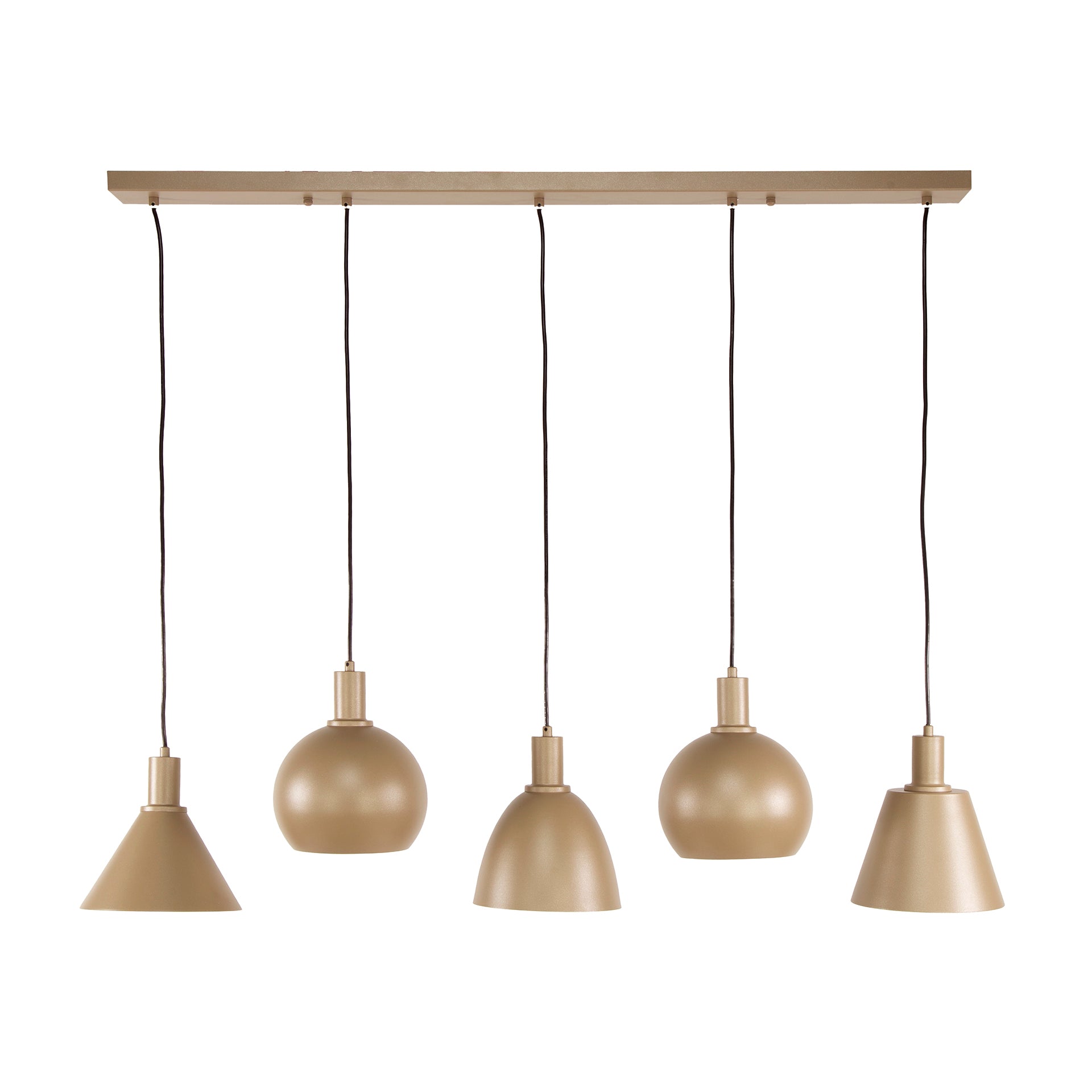 Hanglamp Metallo 5-lichts / Beige – afbeelding 4