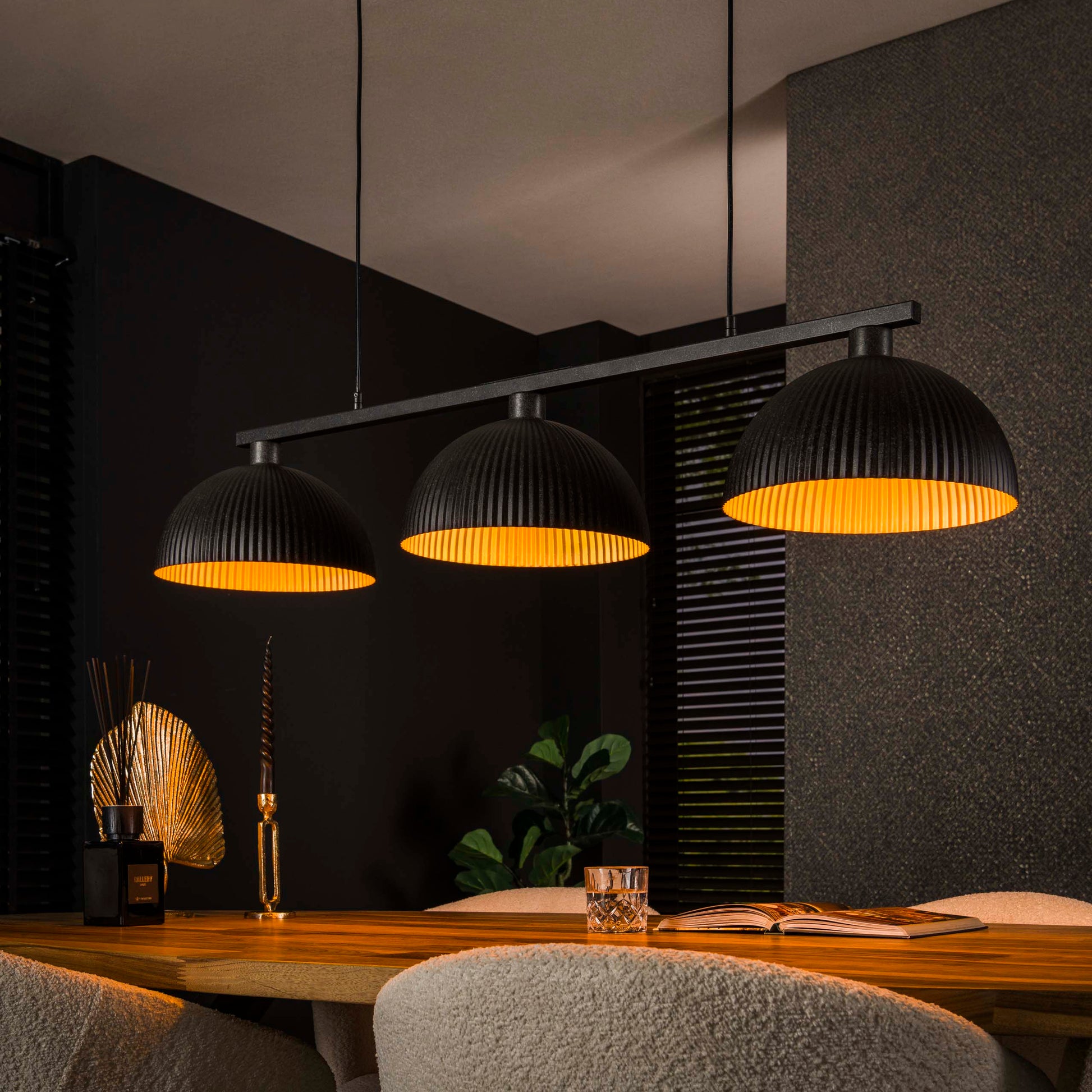 Hanglamp Ripple 3-lichts / Artic zwart – afbeelding 1