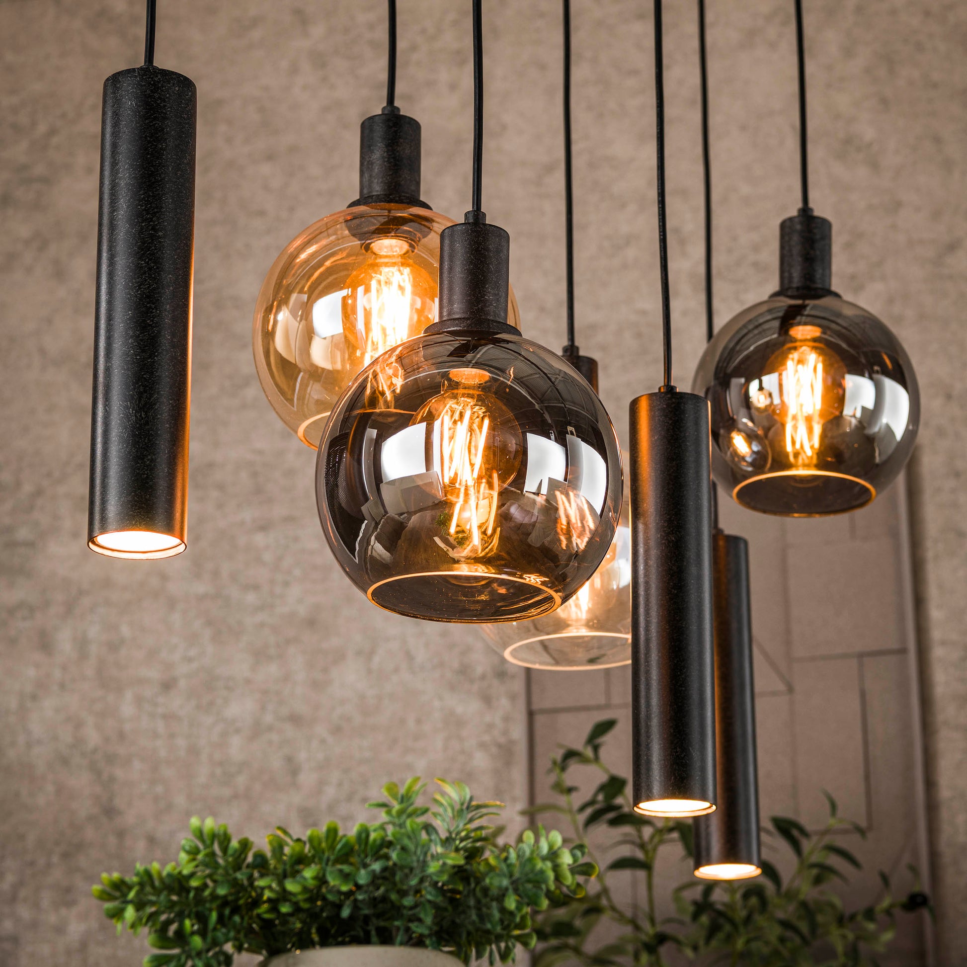 Hanglamp Sfera Tricolore 4+3-lichts / Artic zwart – afbeelding 3
