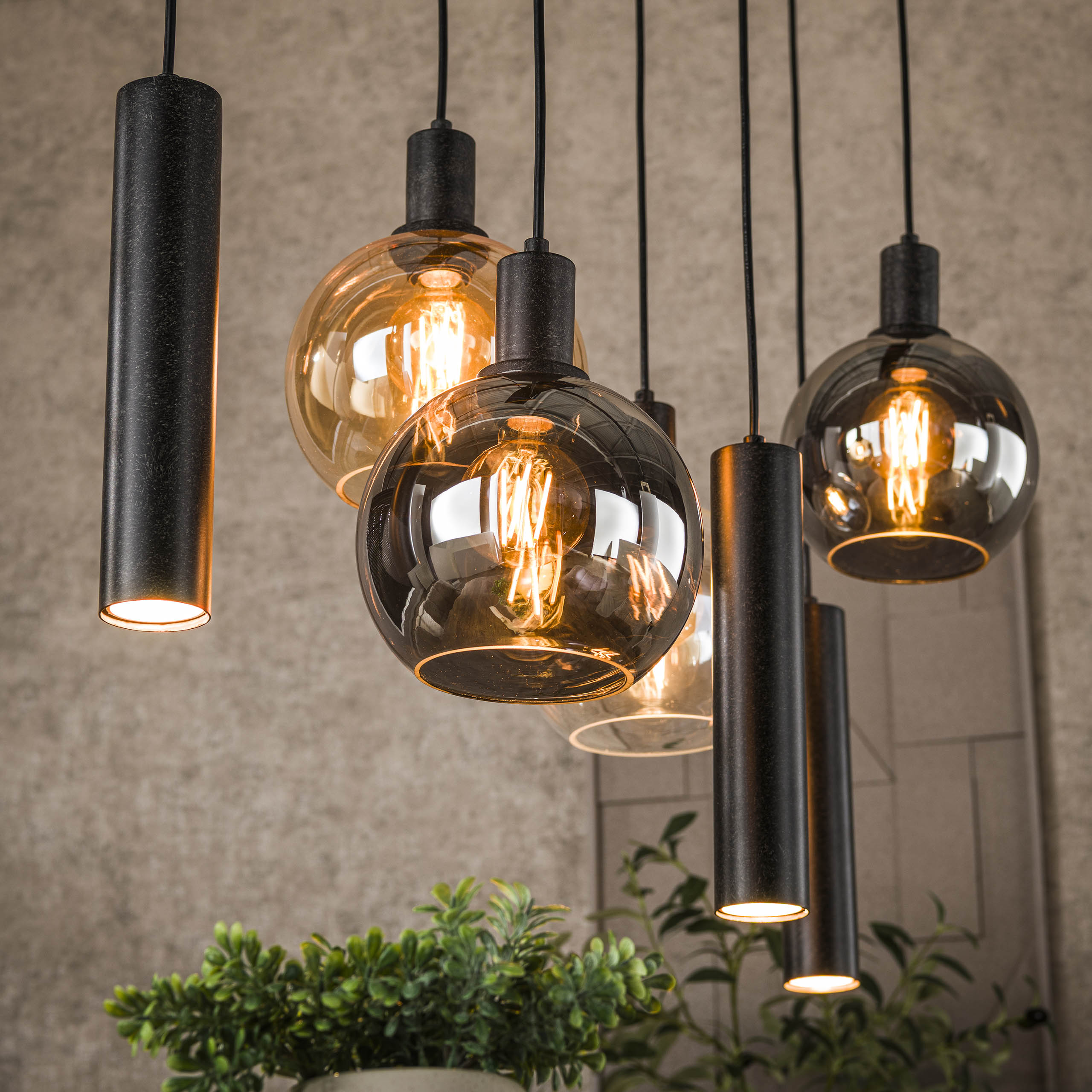 Hanglamp Sfera Tricolore 4+3-lichts / Artic zwart – afbeelding 3