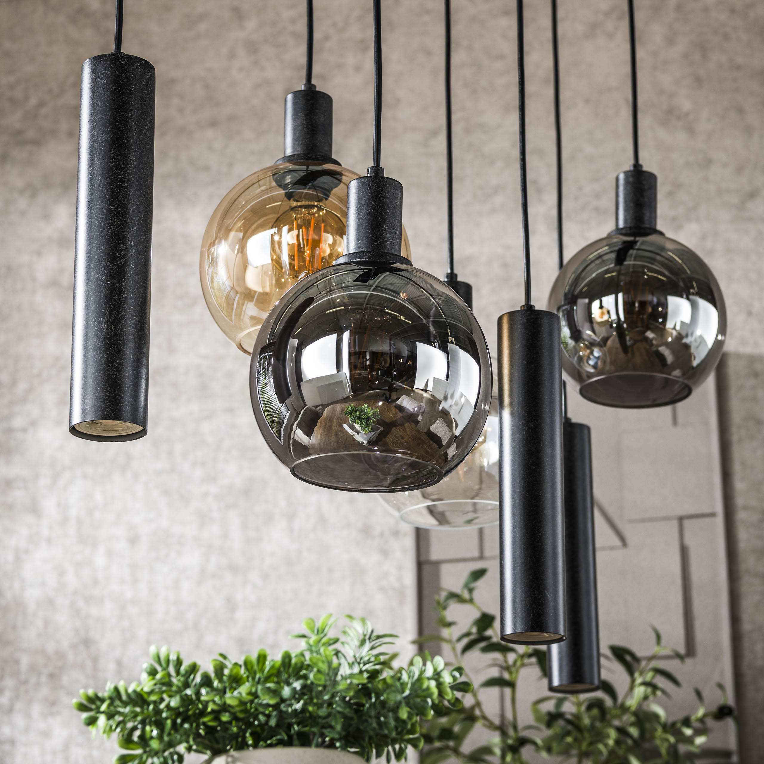 Hanglamp Sfera Tricolore 4+3-lichts / Artic zwart – afbeelding 4