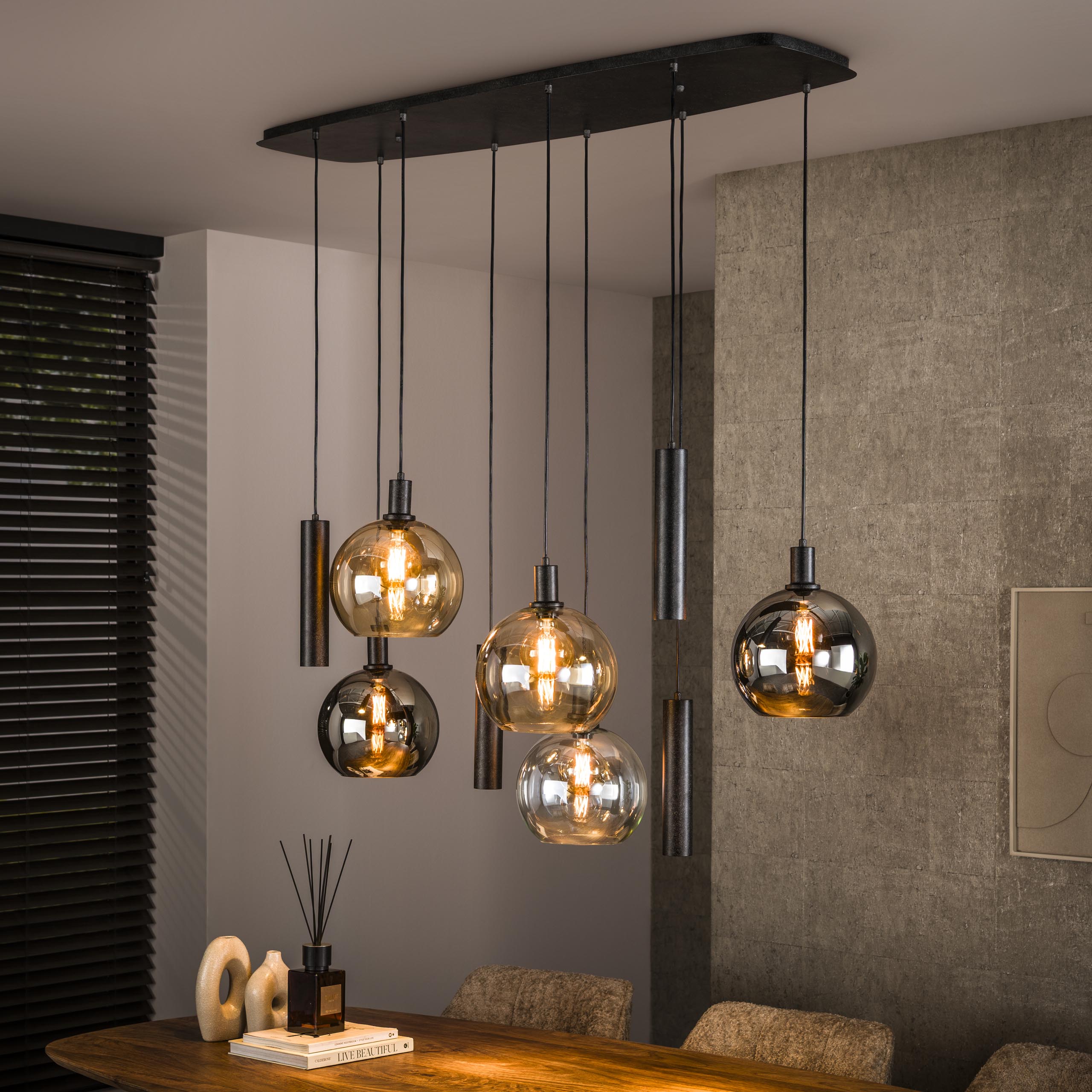 Hanglamp Sfera Tricolore 5+4-lichts / Artic zwart – afbeelding 1