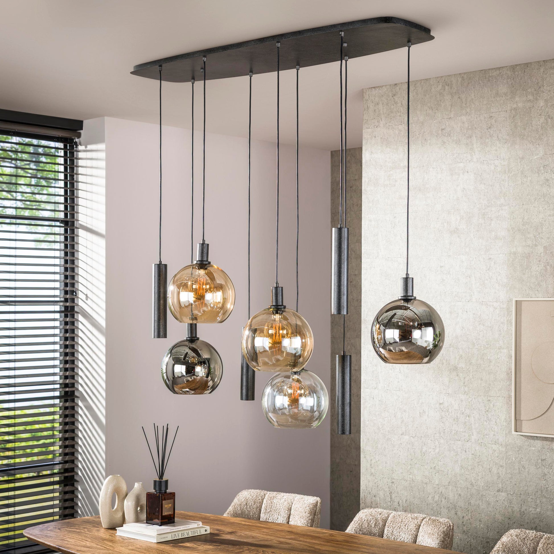 Hanglamp Sfera Tricolore 5+4-lichts / Artic zwart – afbeelding 2