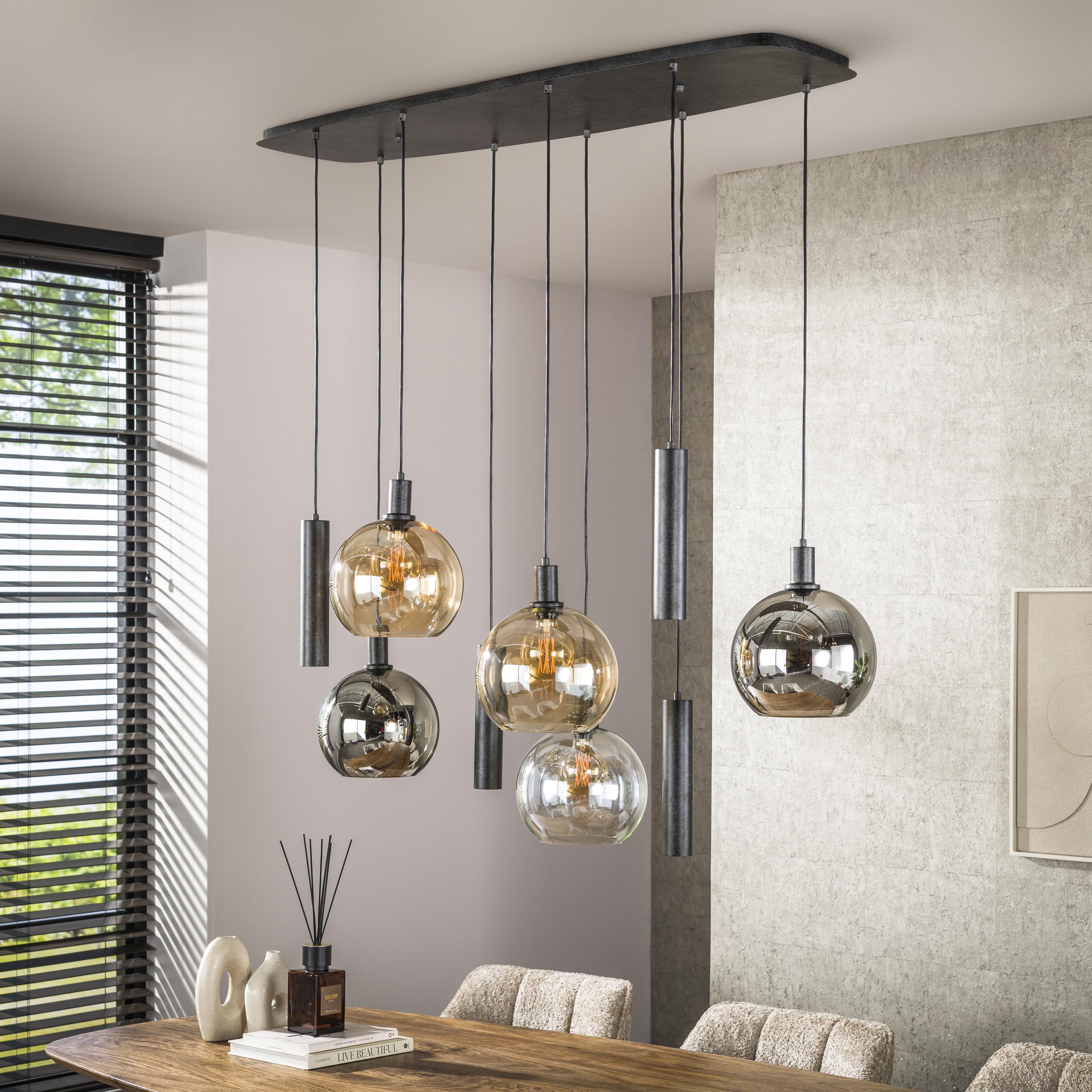 Hanglamp Sfera Tricolore 5+4-lichts / Artic zwart – afbeelding 2