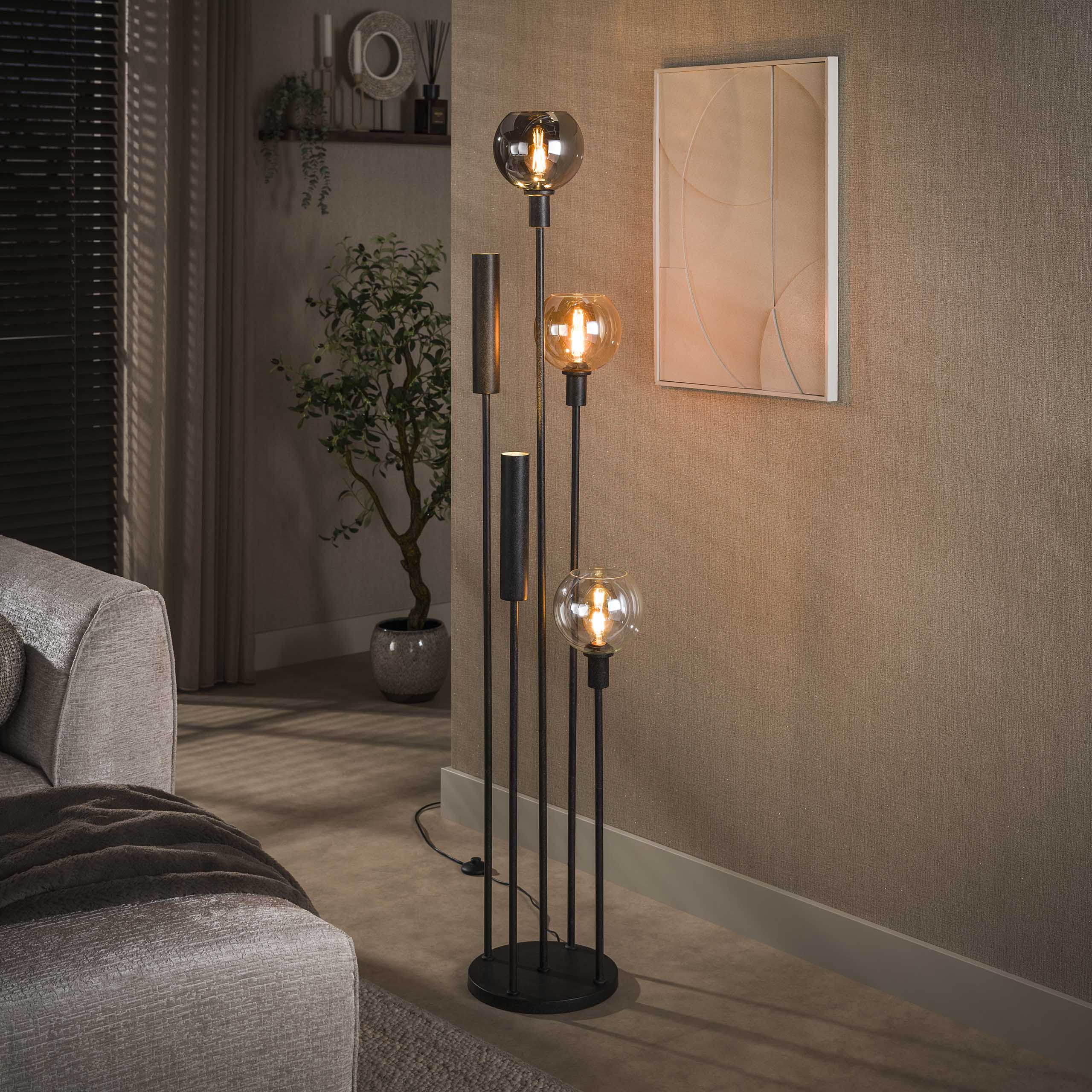 Vloerlamp Sfera Tricolore 5-lichts / Artic zwart – afbeelding 1