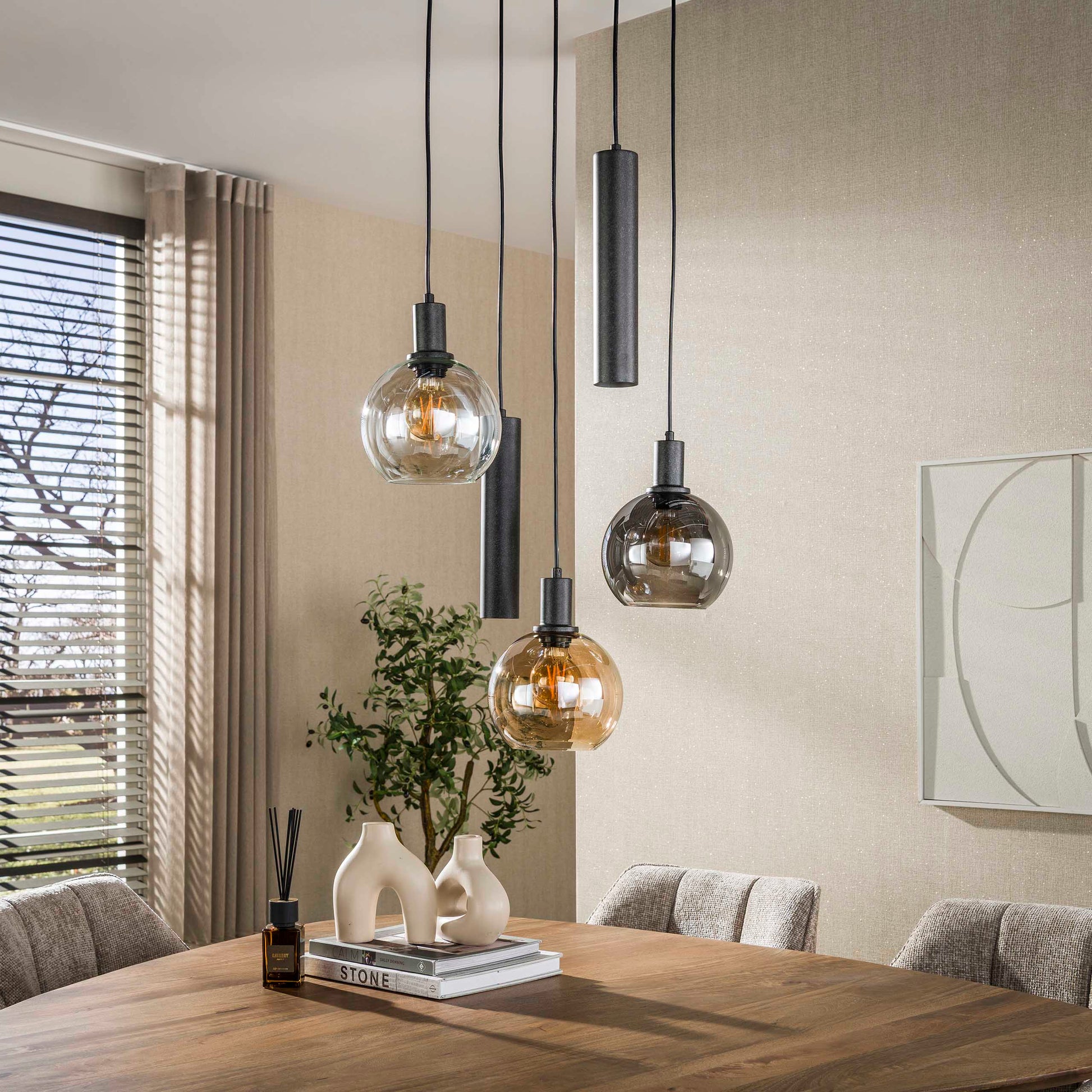 Hanglamp Sfera Tricolore getrapt 5-lichts / Artic zwart – afbeelding 2