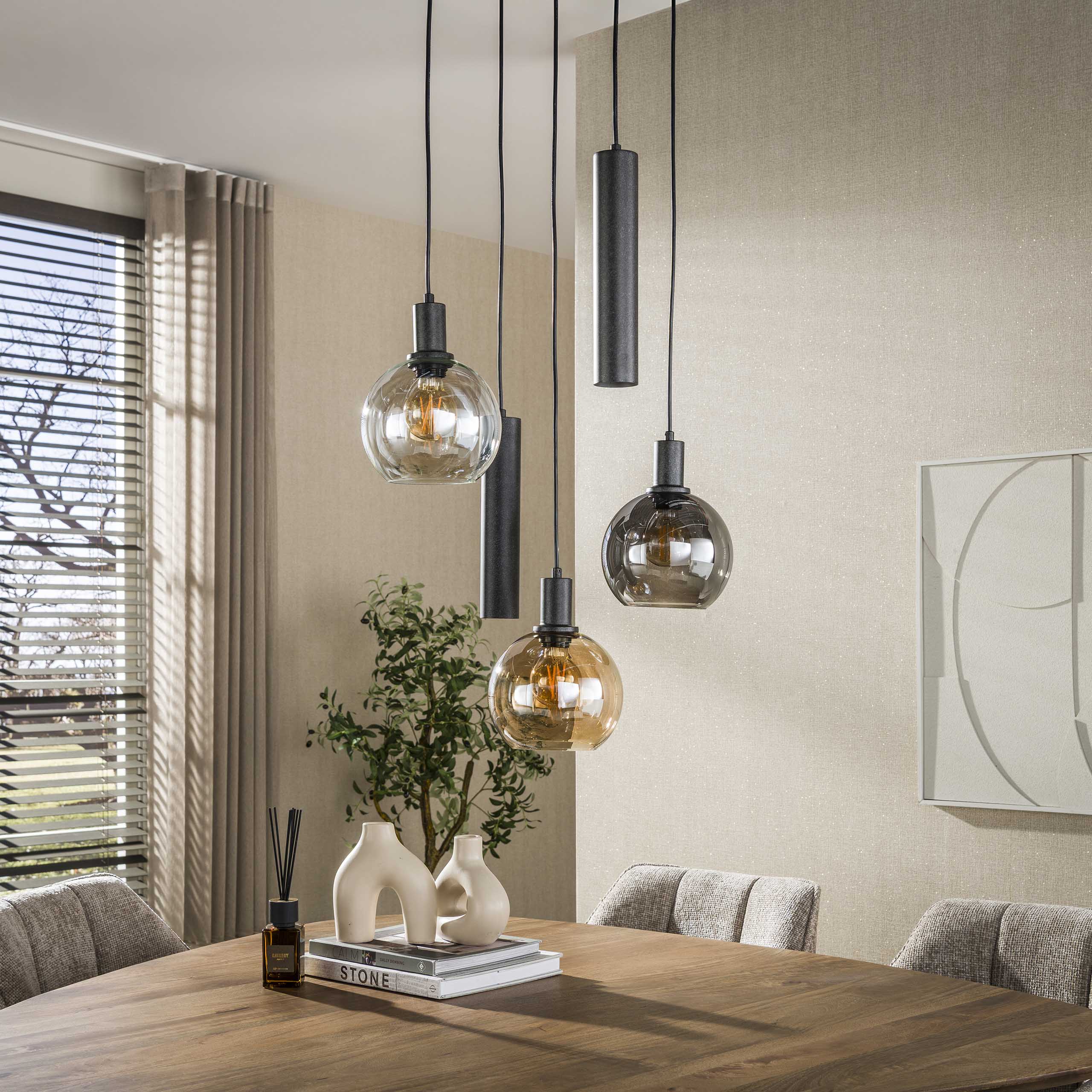 Hanglamp Sfera Tricolore getrapt 5-lichts / Artic zwart – afbeelding 2