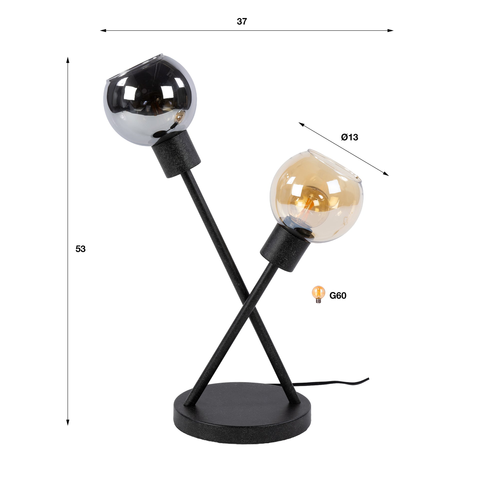 Tafellamp Sfera Tricolore 2-lichts / Artic zwart – afbeelding 5