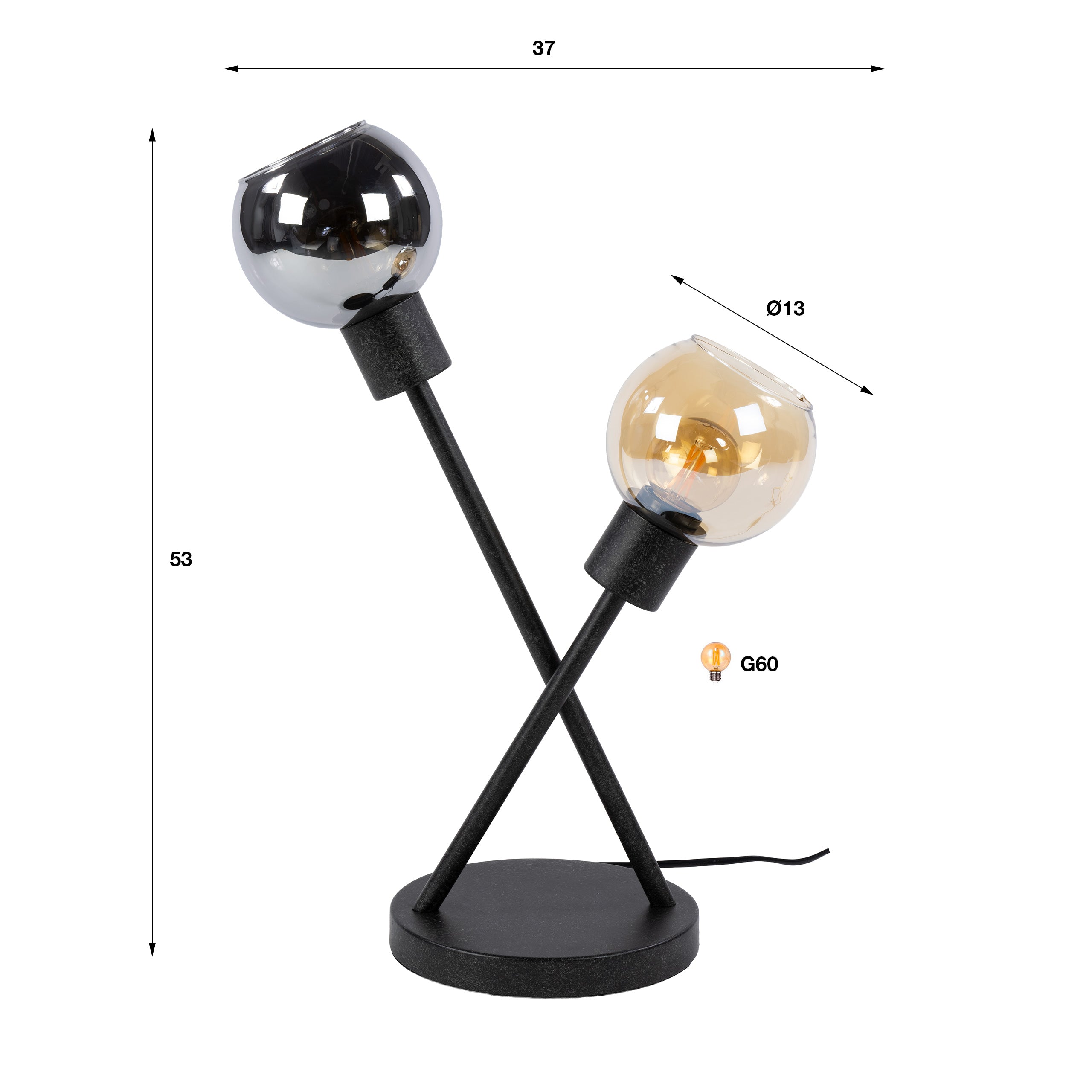 Tafellamp Sfera Tricolore 2-lichts / Artic zwart – afbeelding 5