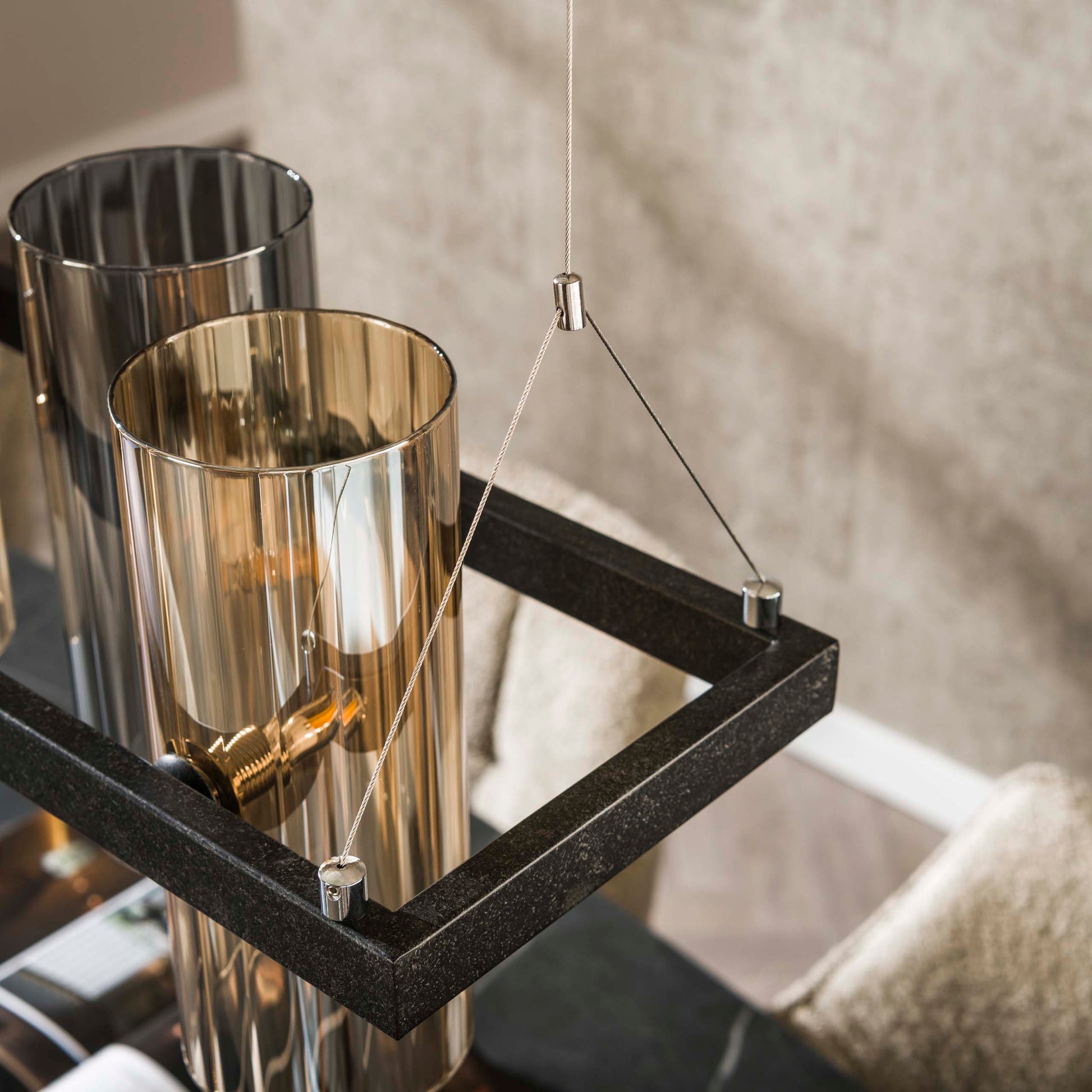 Hanglamp Cylinder Glass 10-light / Artic zwart – afbeelding 3
