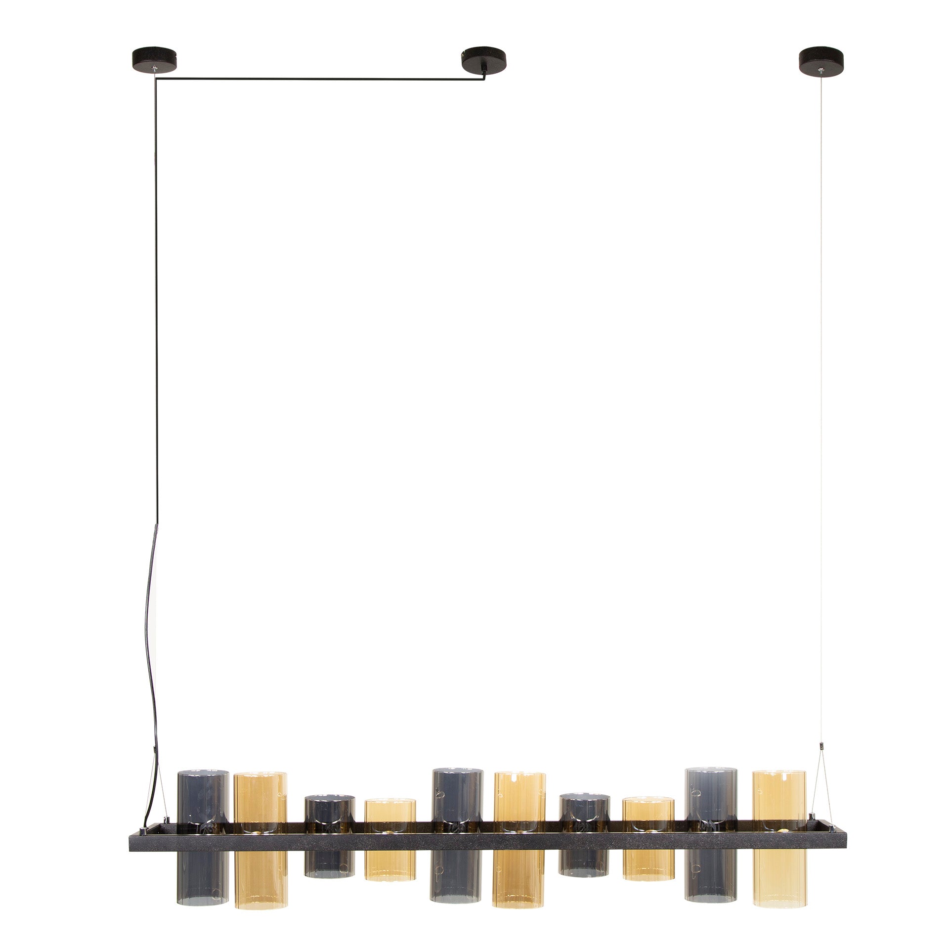 Hanglamp Cylinder Glass 10-light / Artic zwart – afbeelding 4