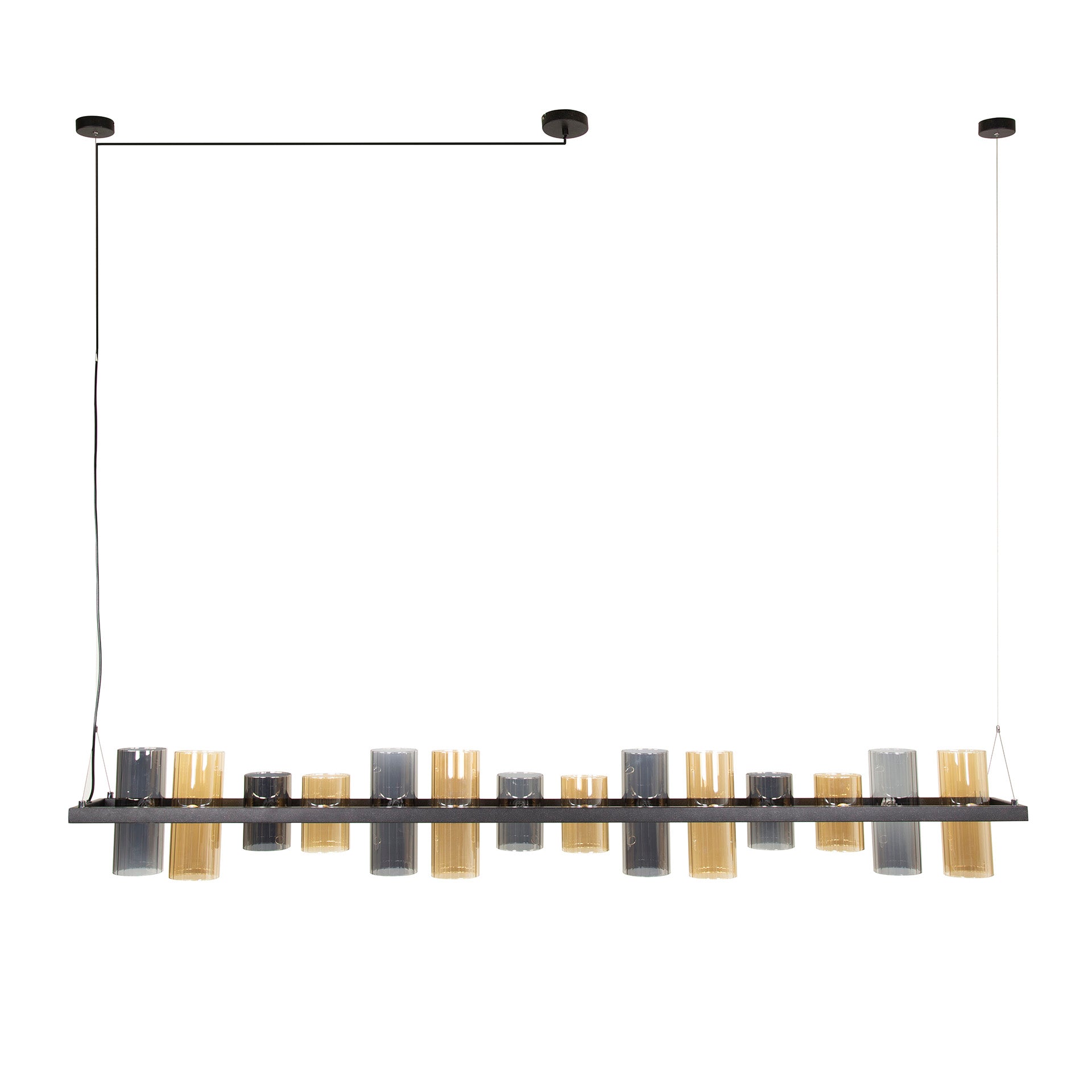Hanglamp Cylinder Glass 14-lichts / Artic zwart – afbeelding 7