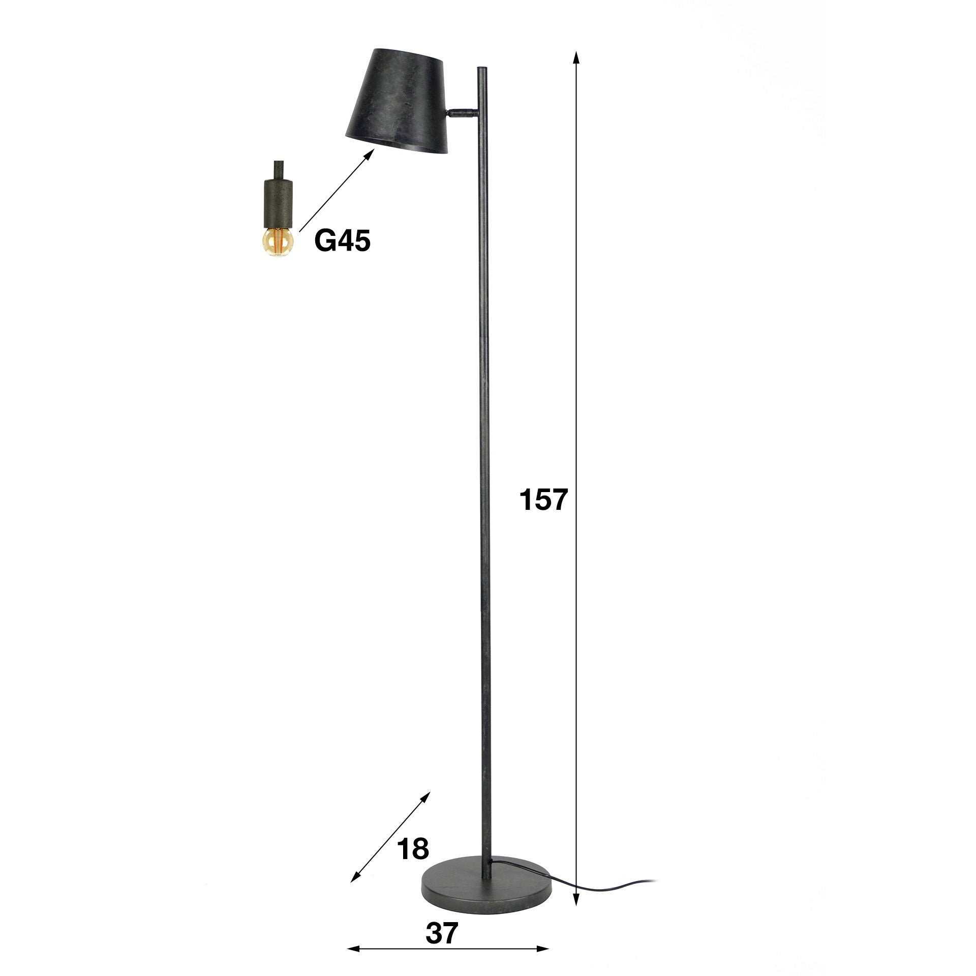 Vloerlamp Flex 1-lichts / Charcoal – afbeelding 4
