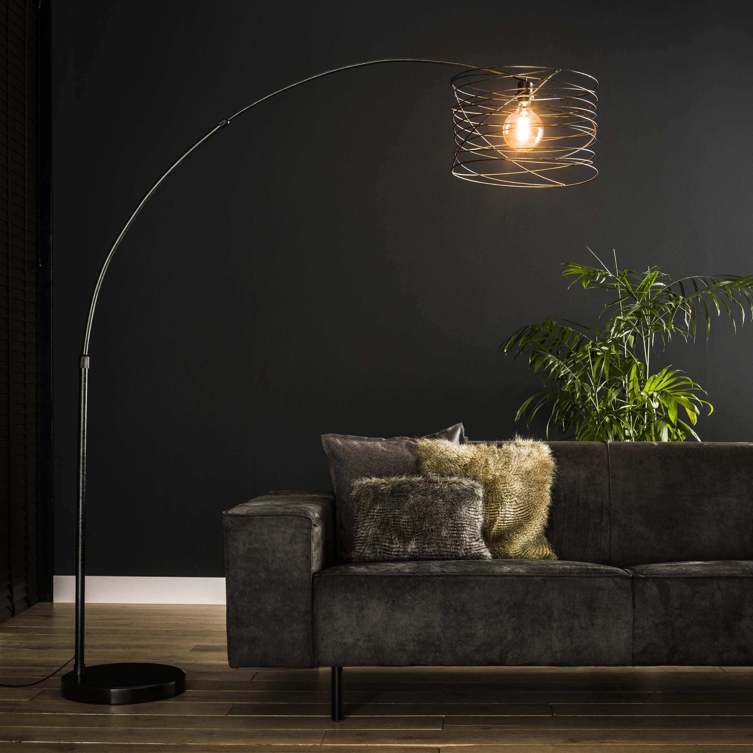 Booglamp Curl 1-lichts / Charcoal – afbeelding 1