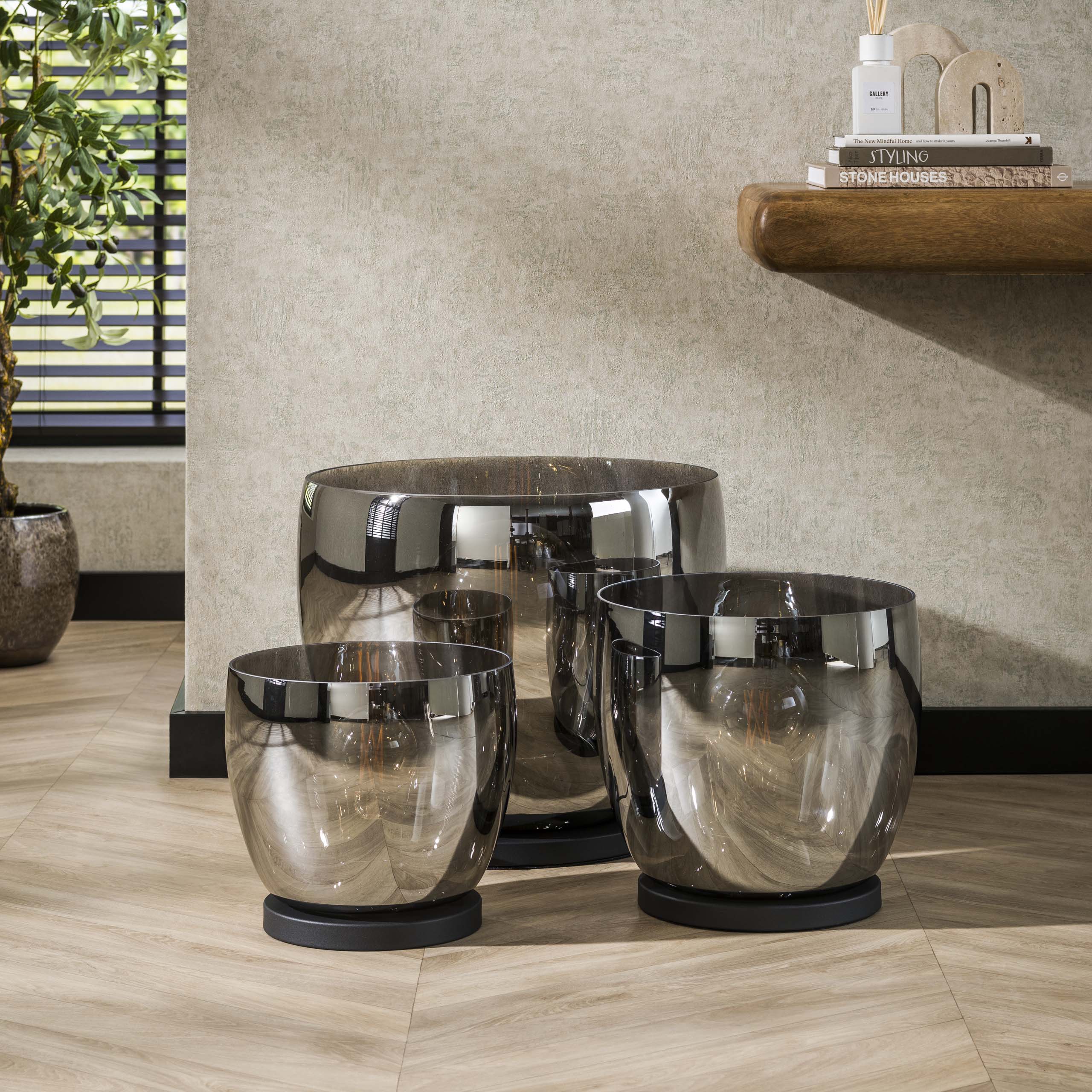 Vloerlamp UP L 1-lichts / Smoke grey glas – afbeelding 2