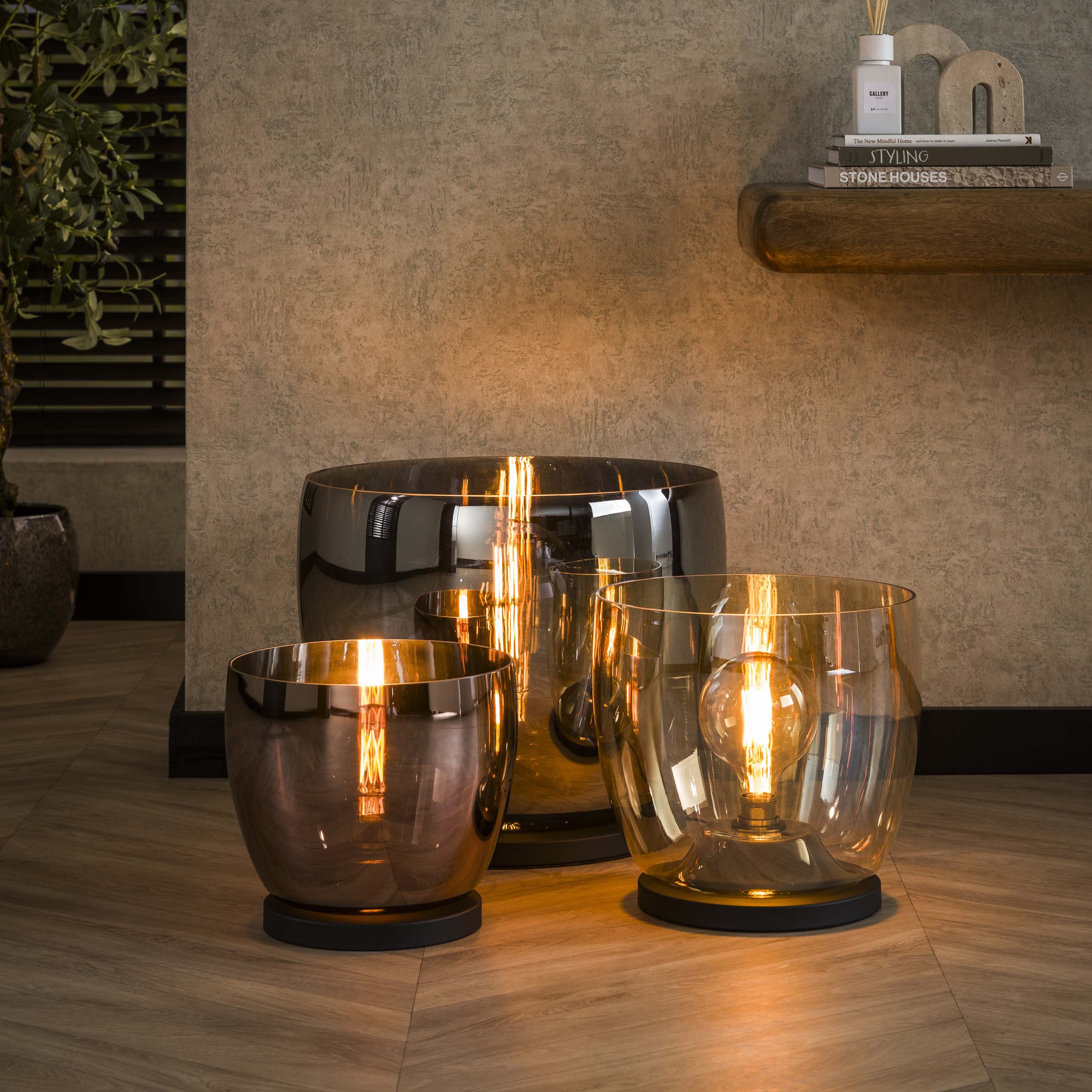 Vloerlamp UP L 1-lichts / Smoke grey glas – afbeelding 3