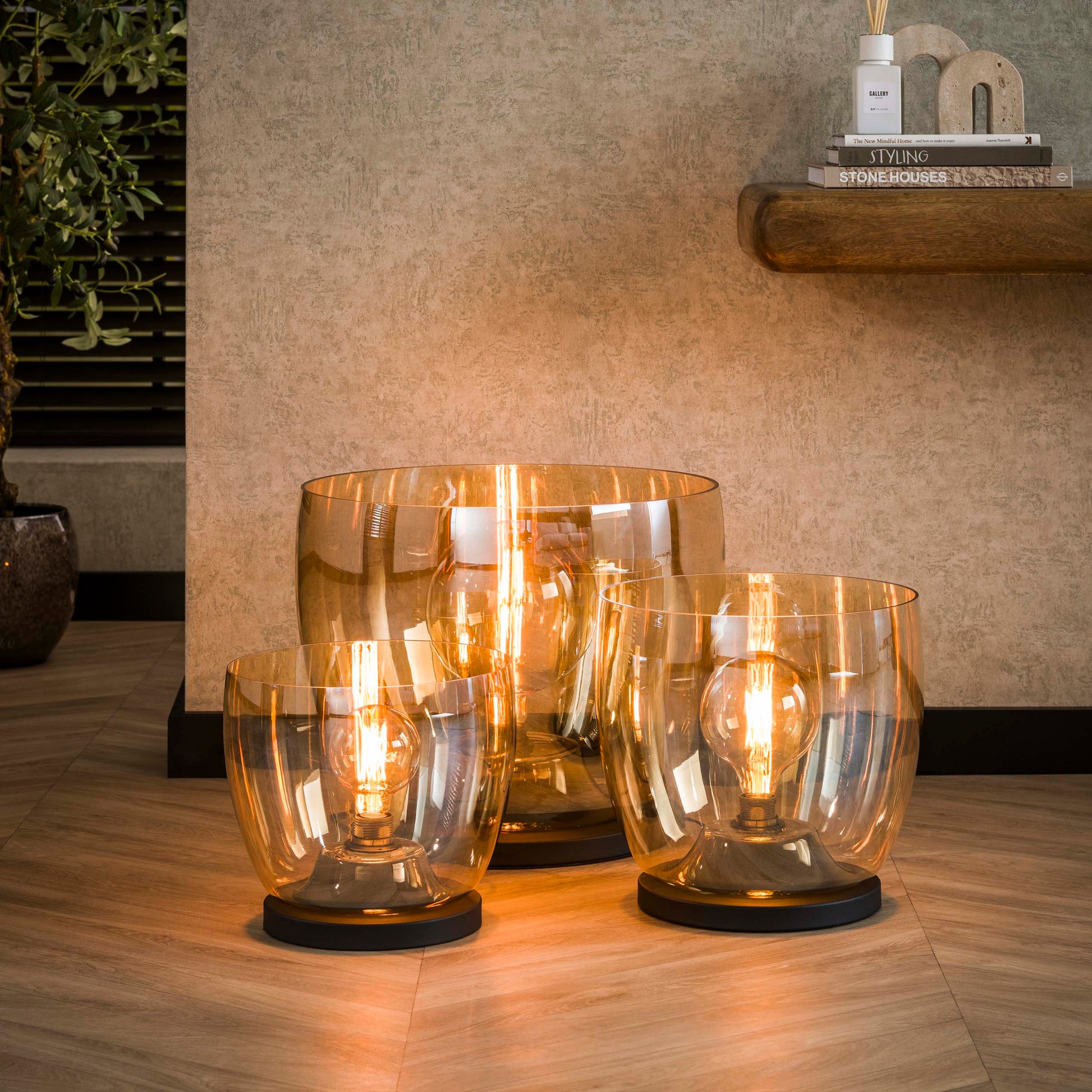 Vloerlamp UP XL 1-lichts / Amber glas – afbeelding 1