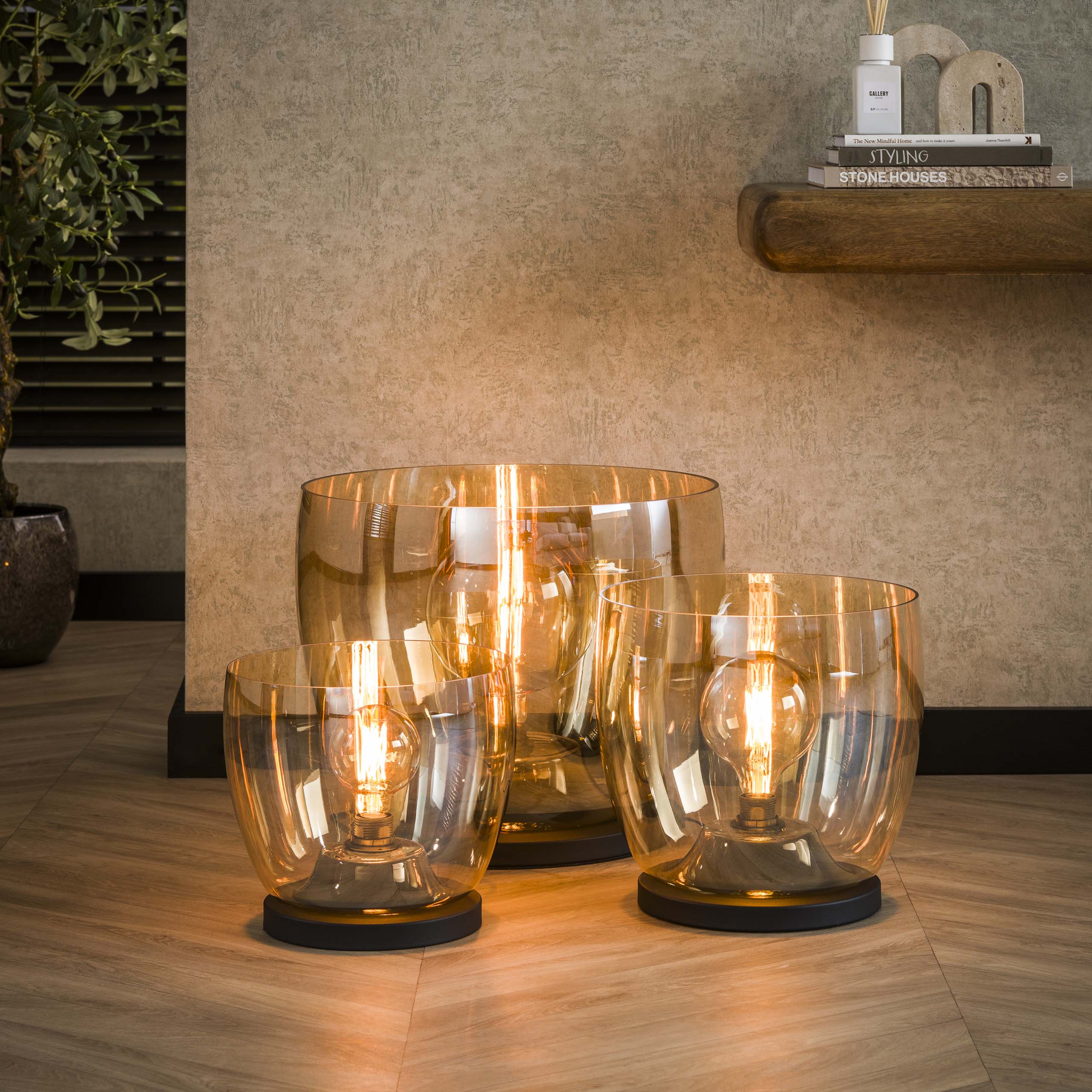 Vloerlamp UP XL 1-lichts / Amber glas – afbeelding 1
