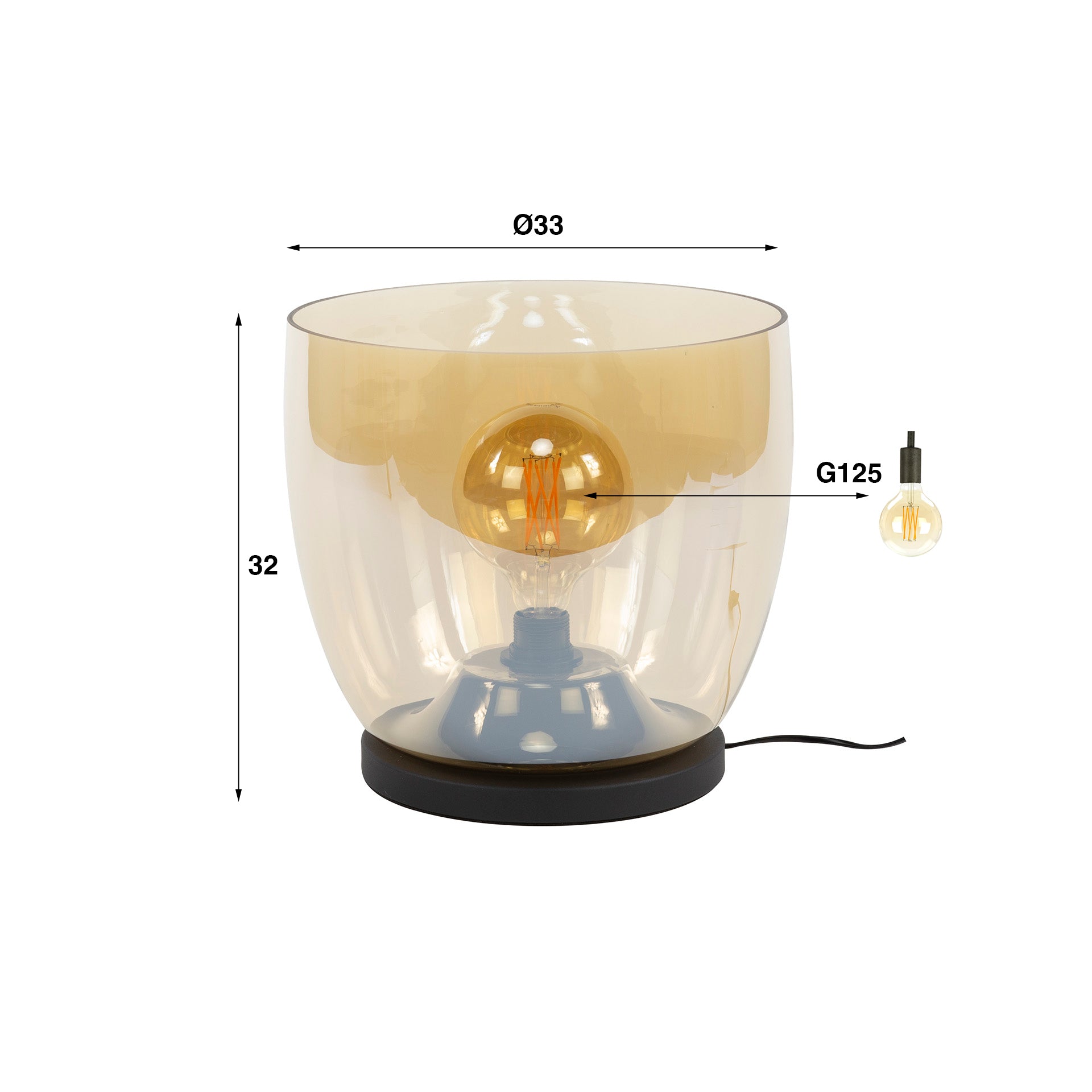 Vloerlamp UP XL 1-lichts / Amber glas – afbeelding 8