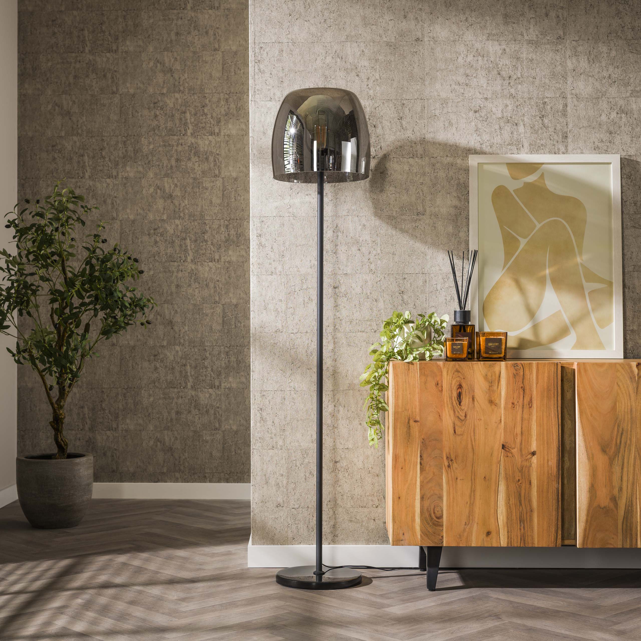 Vloerlamp Drift Glass 1-lichts / Smoke grey glas – afbeelding 2