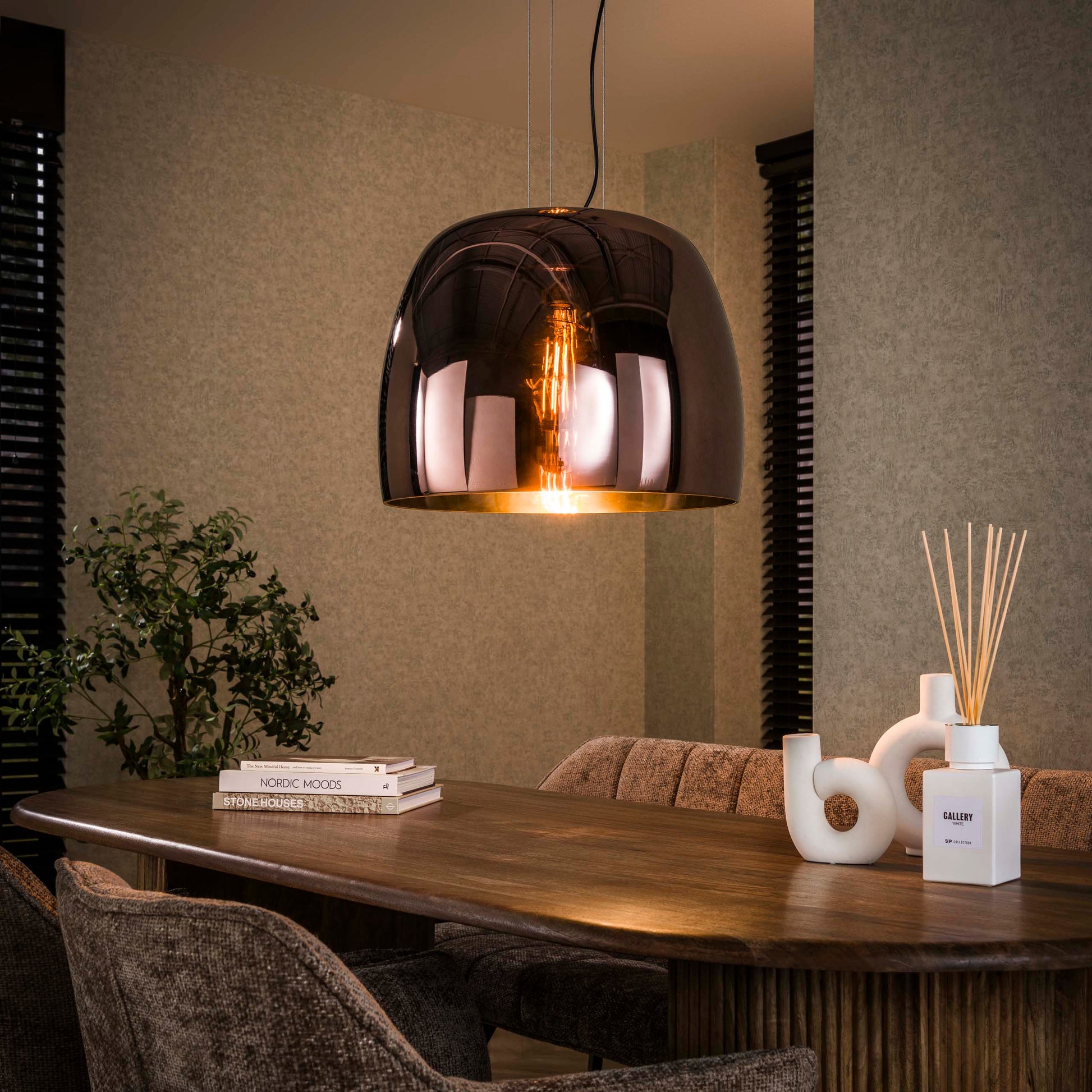 Hanglamp Drift Glass XL 1-lichts / Koper glas – afbeelding 1
