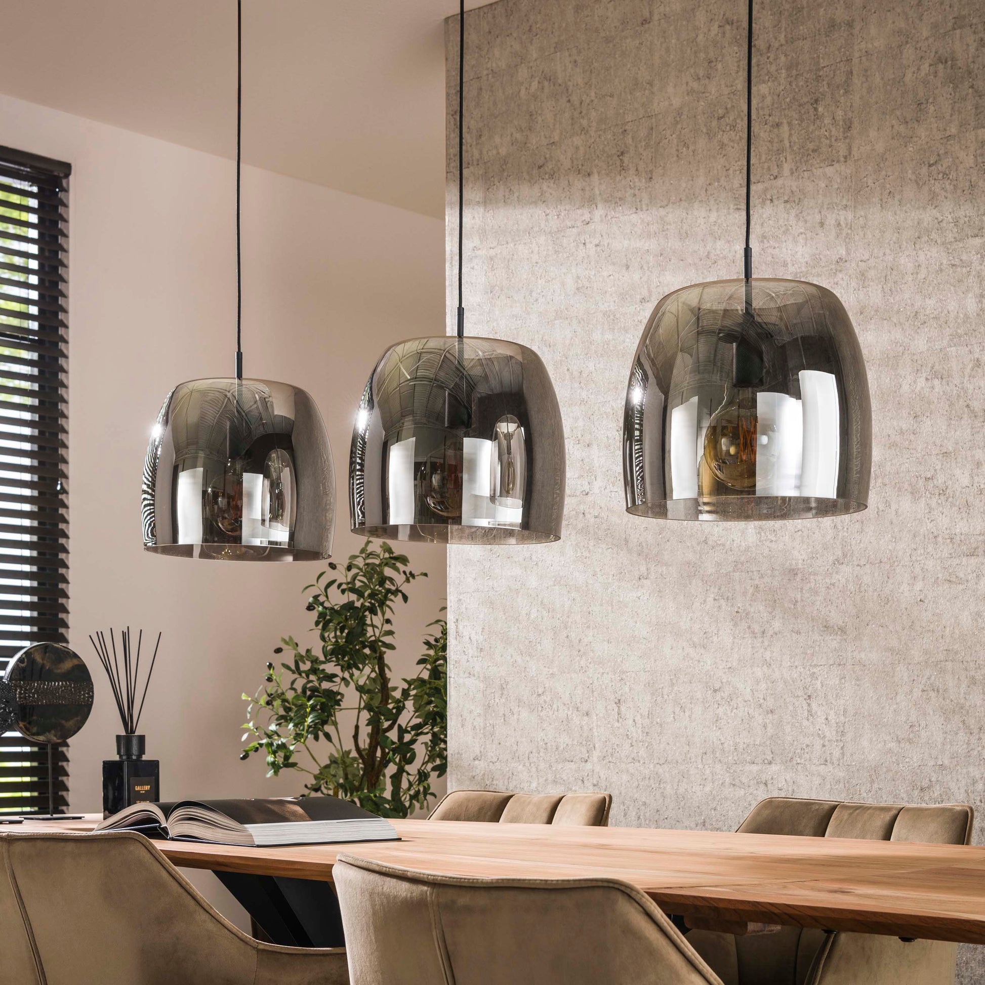 Hanglamp Drift Glass 3-lichts / Smoke grey glas – afbeelding 2