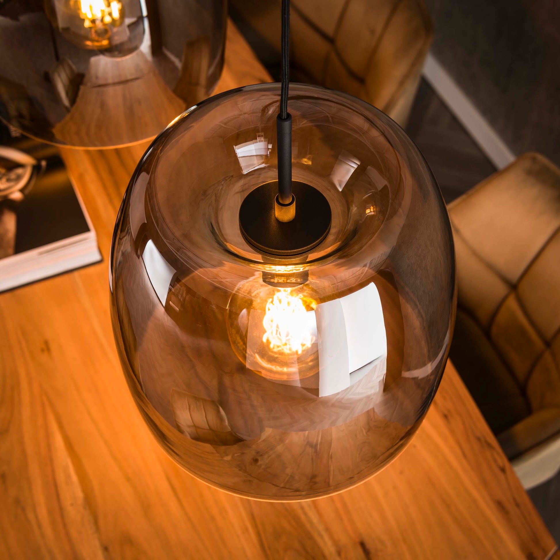 Hanglamp Drift Glass 3-lichts / Smoke grey glas – afbeelding 3