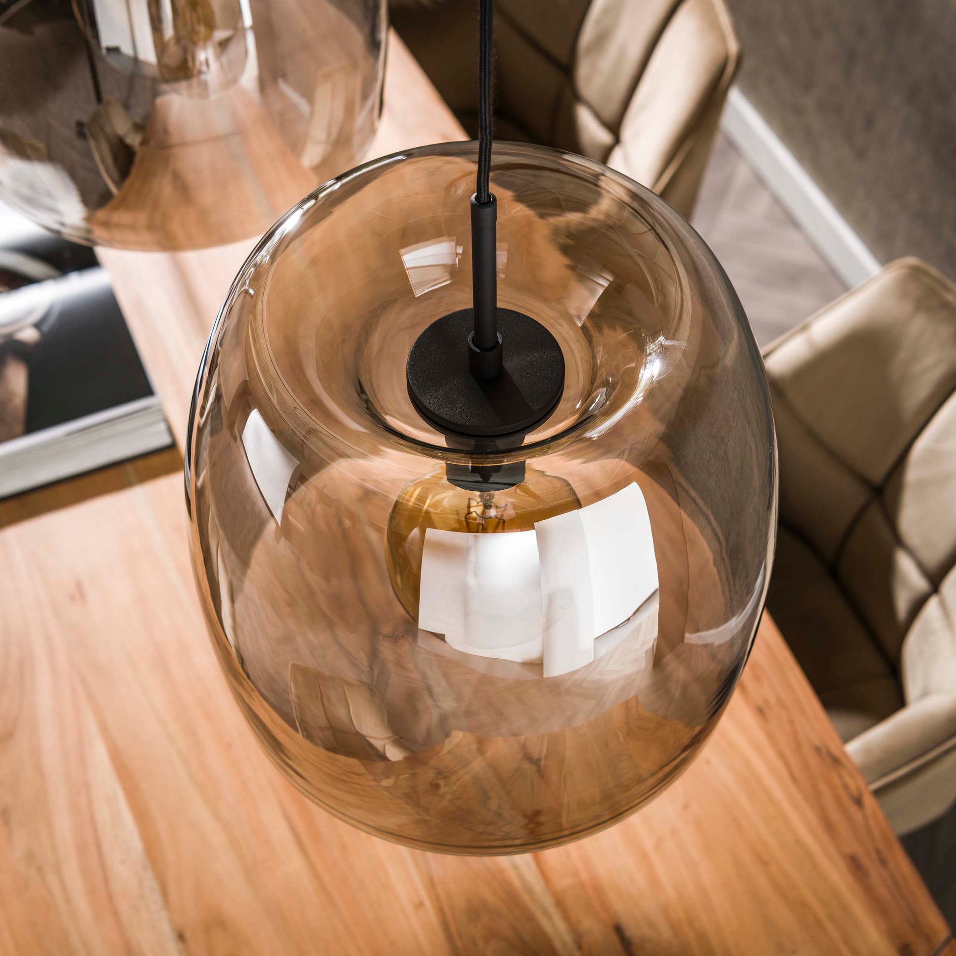 Hanglamp Drift Glass 3-lichts / Smoke grey glas – afbeelding 4