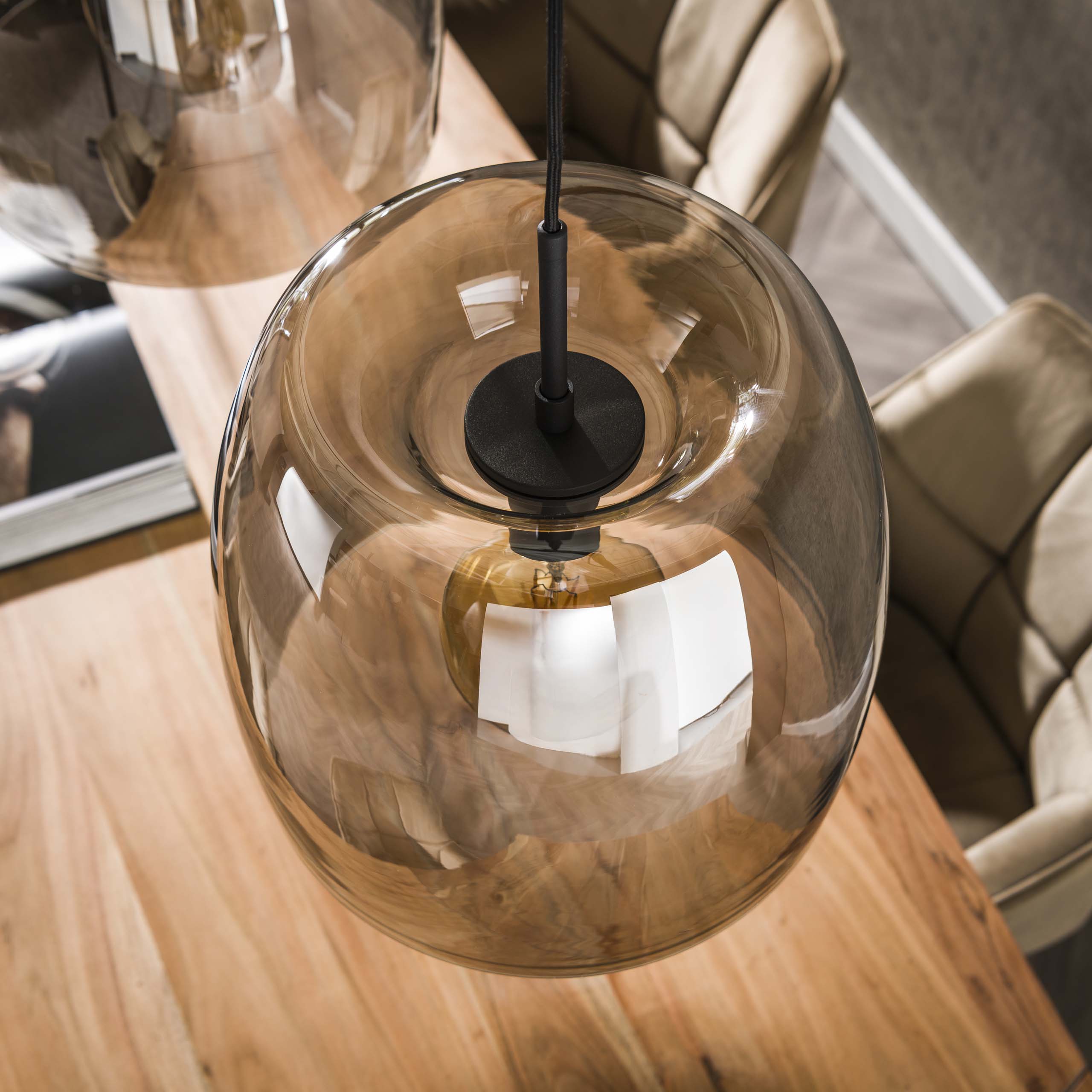 Hanglamp Drift Glass 3-lichts / Smoke grey glas – afbeelding 4