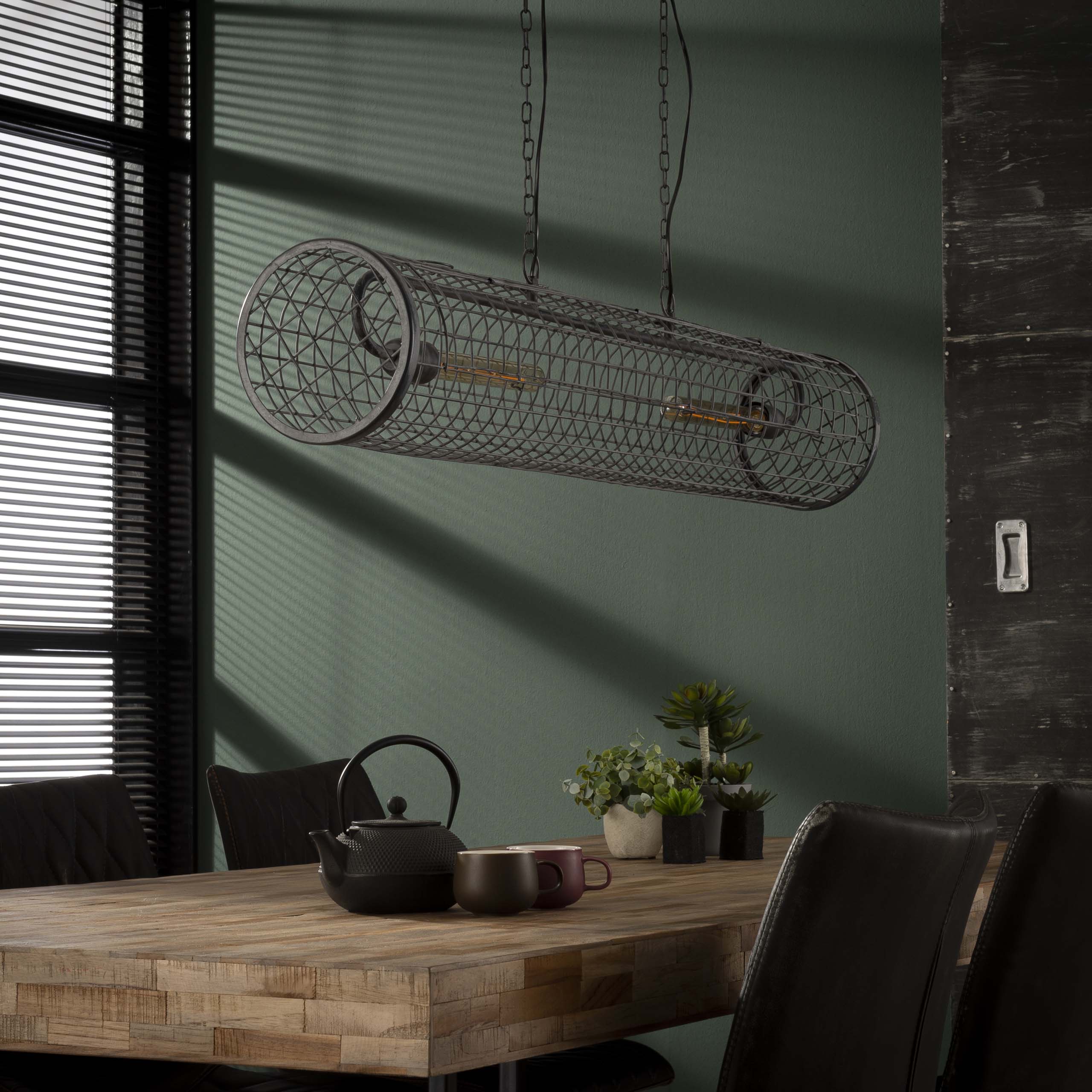 Hanglamp Cylinder Wire 2-lichts / Slate grey – afbeelding 2