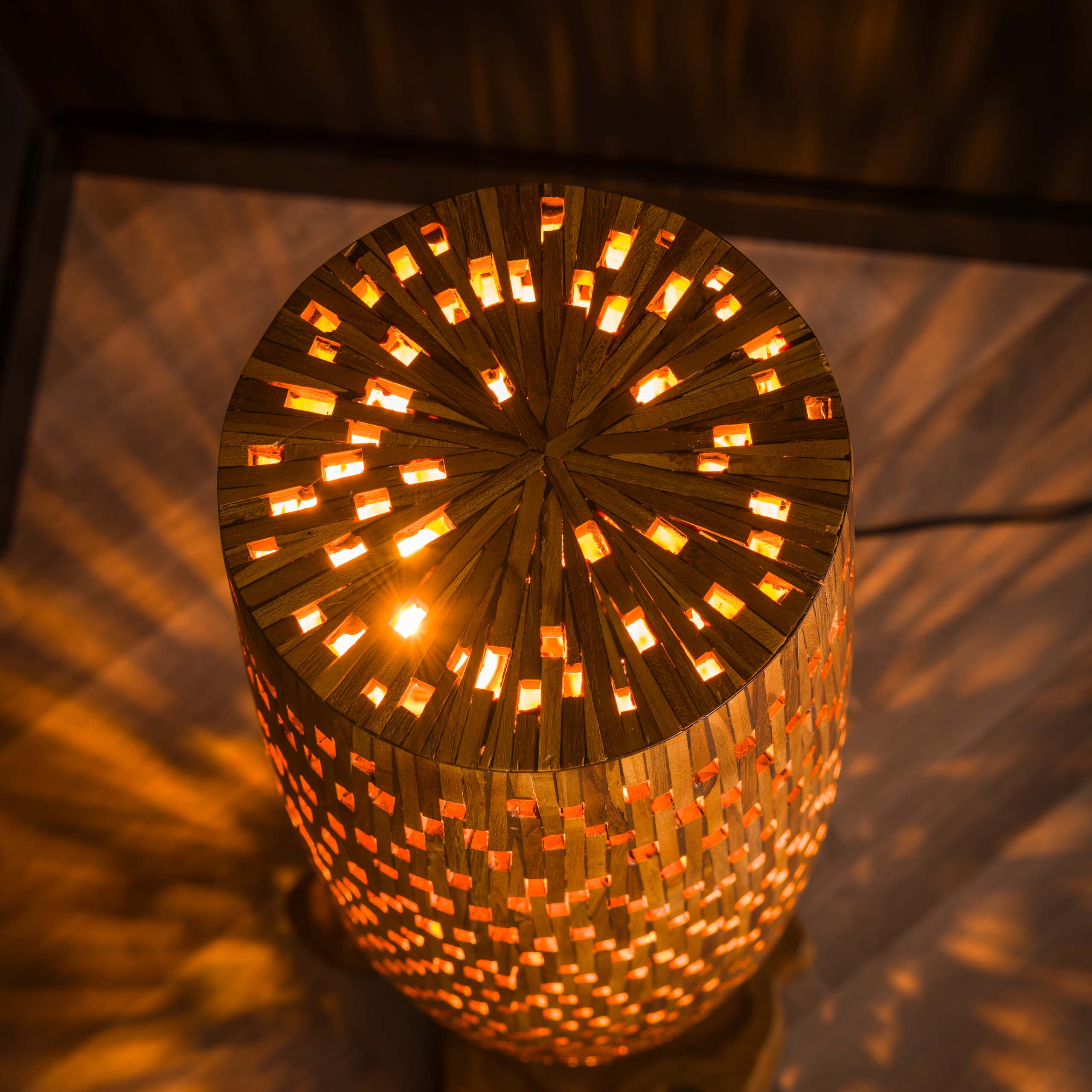 Vloerlamp Bars M 3-lichts / Massief teak – afbeelding 3