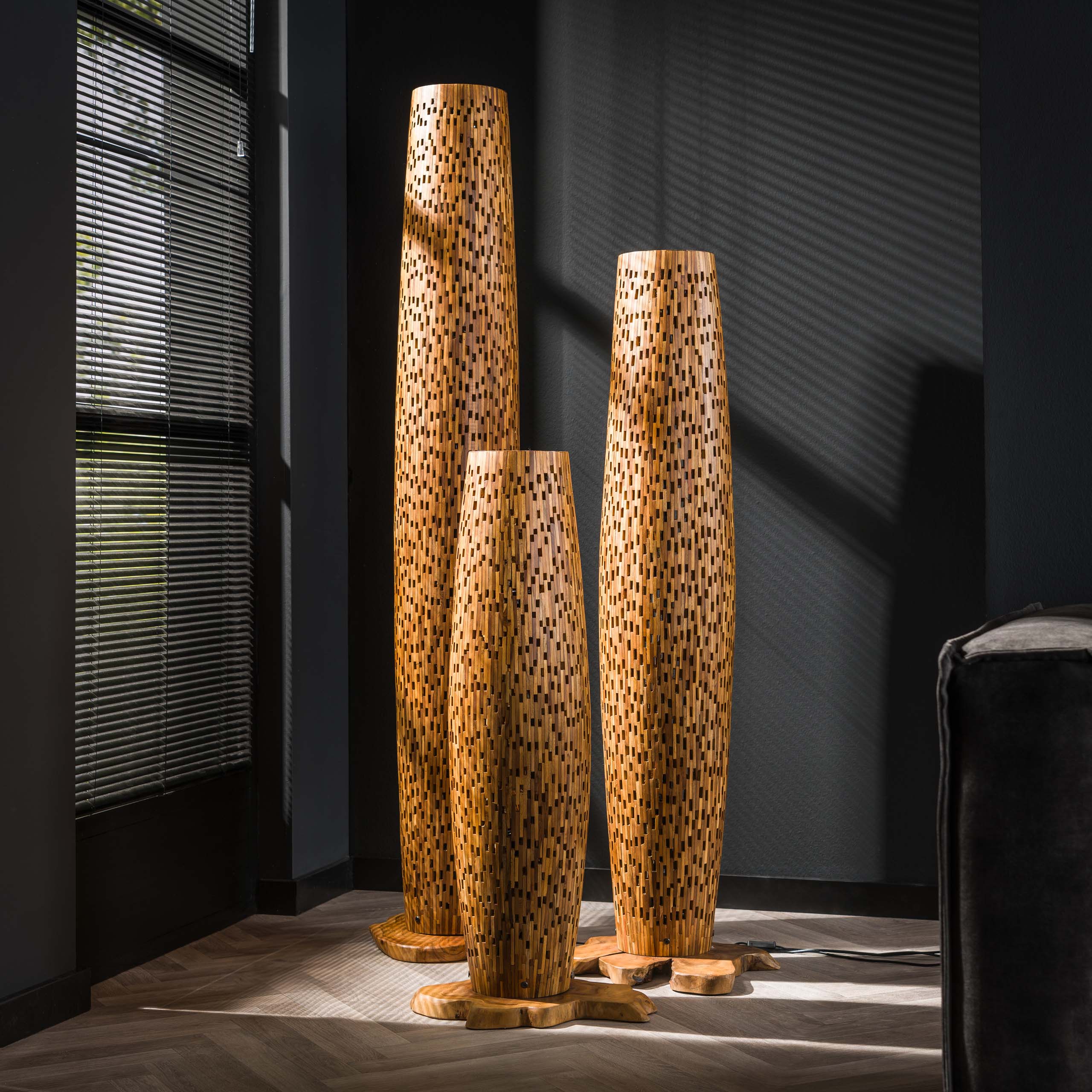 Vloerlamp Bars M 3-lichts / Massief teak – afbeelding 6