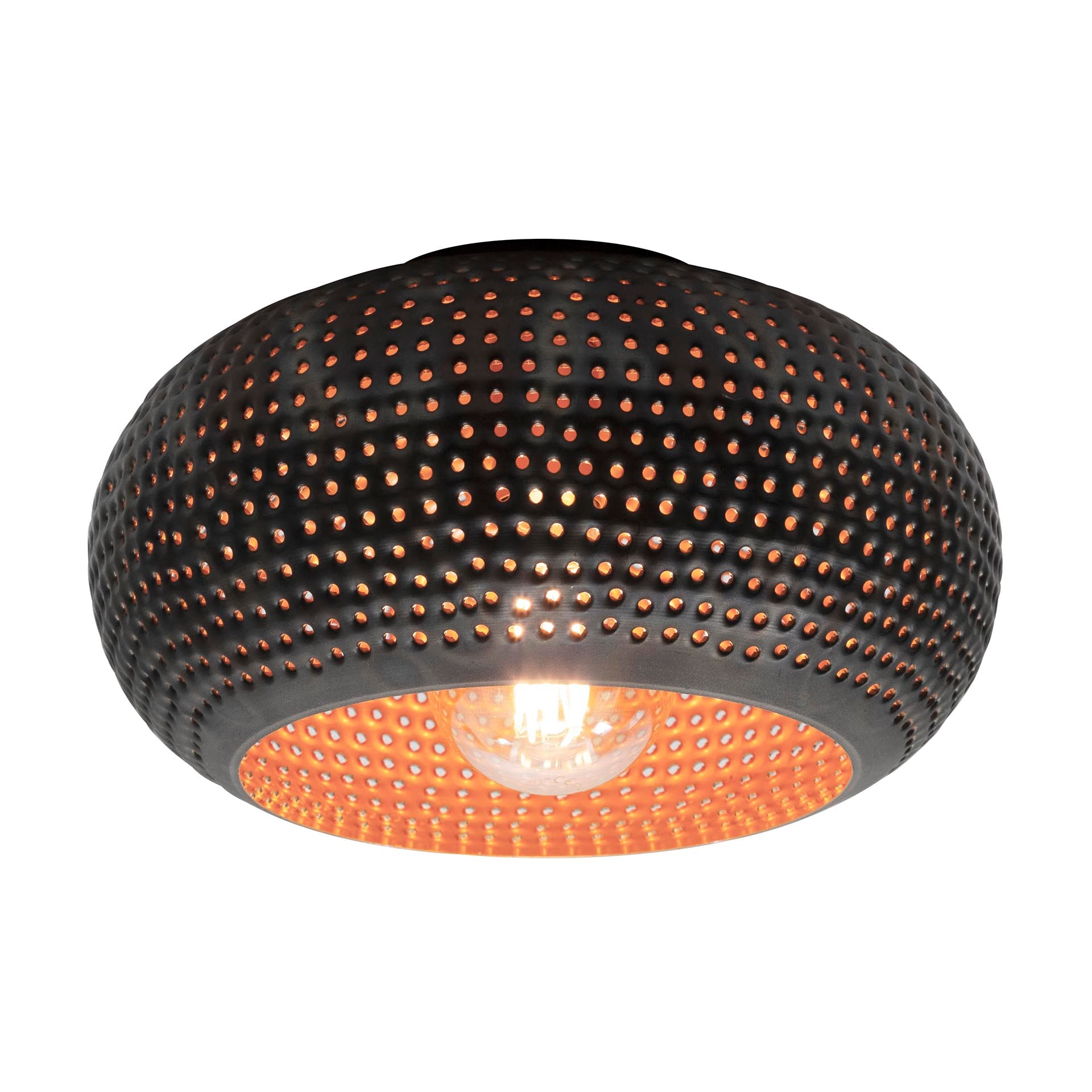 Plafondlamp Punch 1-lichts Ø35cm / Zwart bruin – afbeelding 2