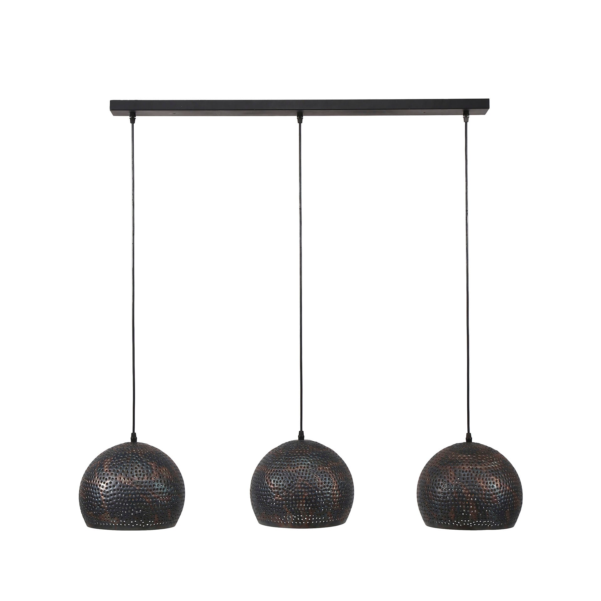 Hanglamp Punch Orb 3-lichts / Zwart bruin – afbeelding 3