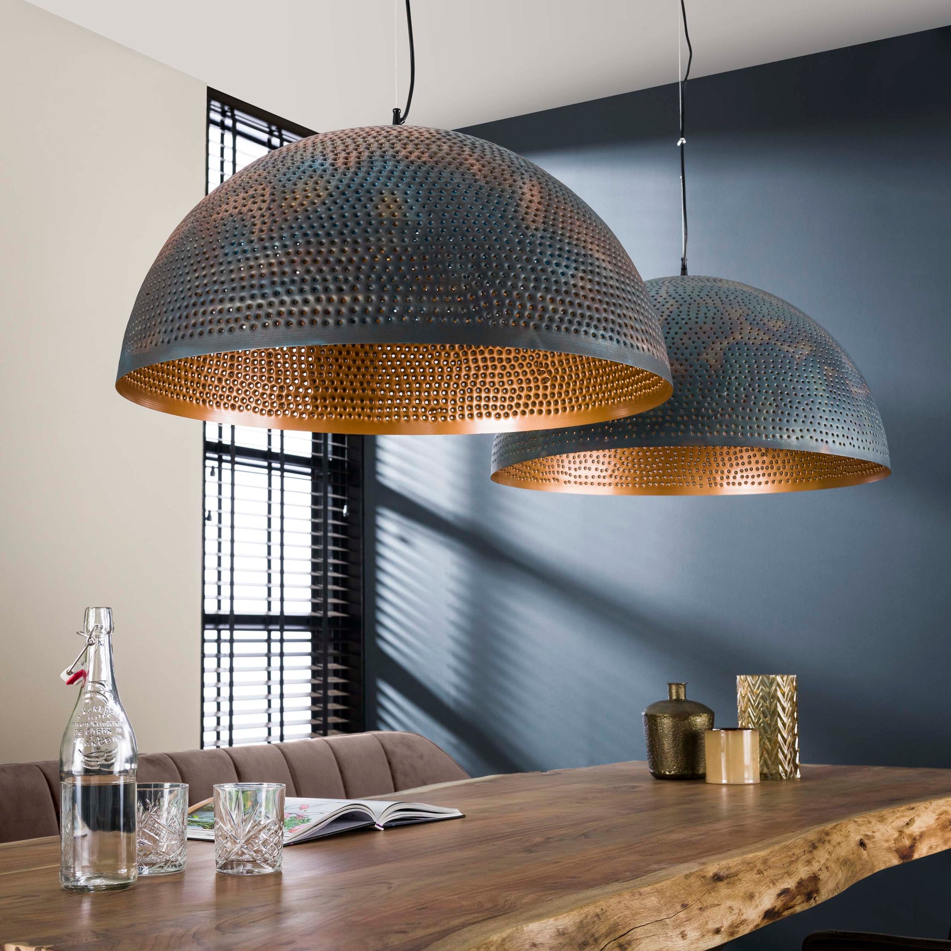 Hanglamp Punch 1-lichts Ø70cm / Zwart bruin – afbeelding 2