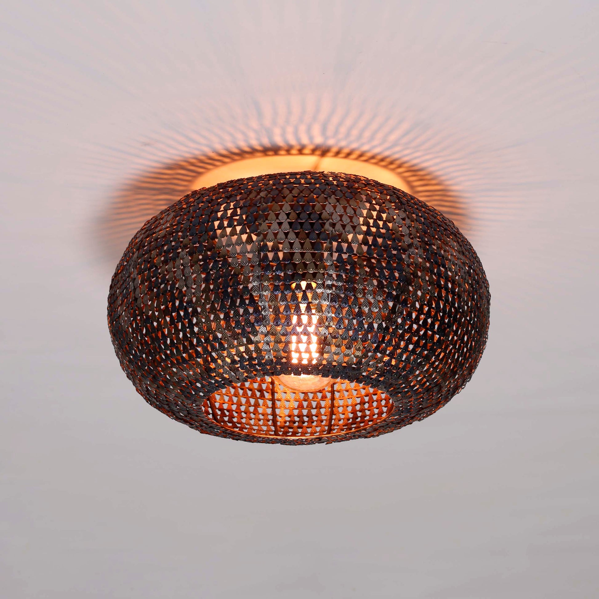 Plafondlamp Armor 1-lichts / Zwart bruin – afbeelding 1